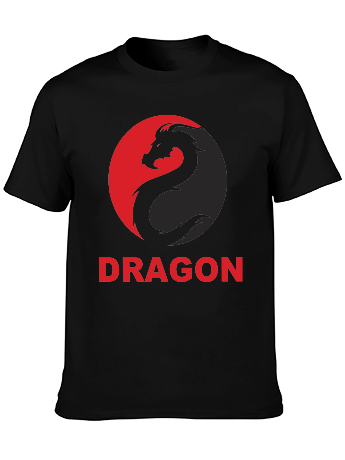 Black Dragon Graphic Tee - Black Cotton T-Shirt view 3
