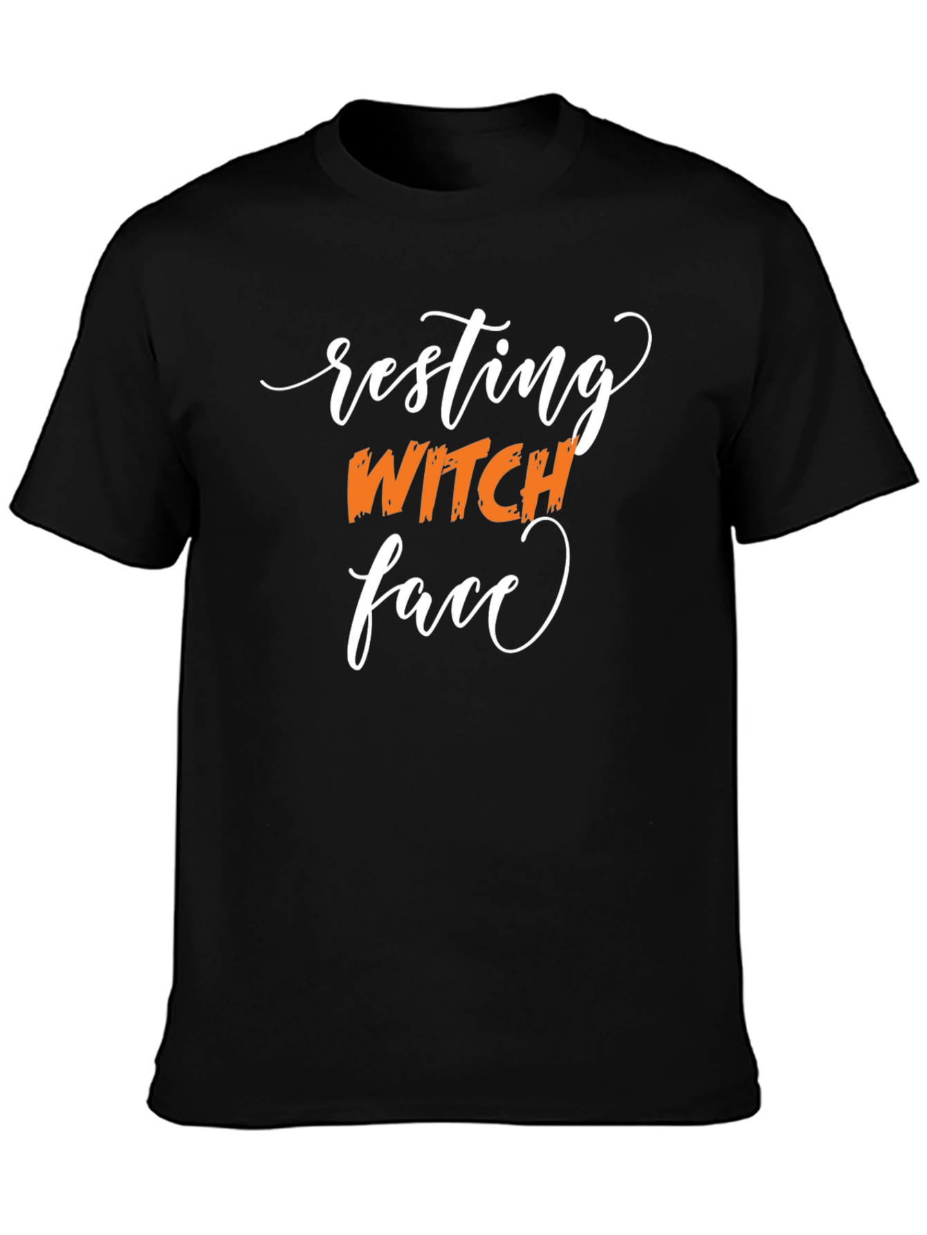 Black Resting Witch Face Black Tee view 3