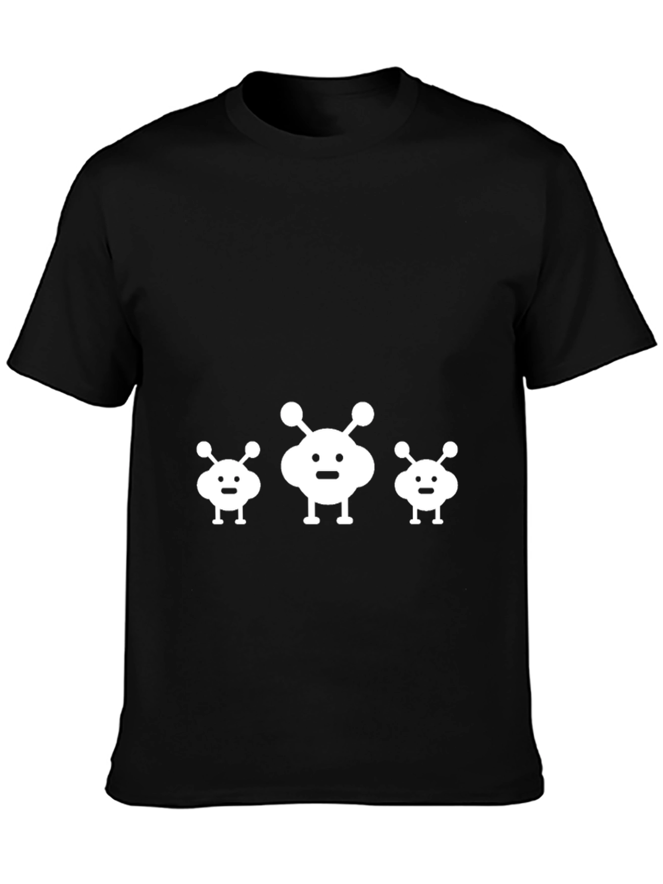 Black Alien Family Graphic Tee - Black Cotton T-Shirt view 3
