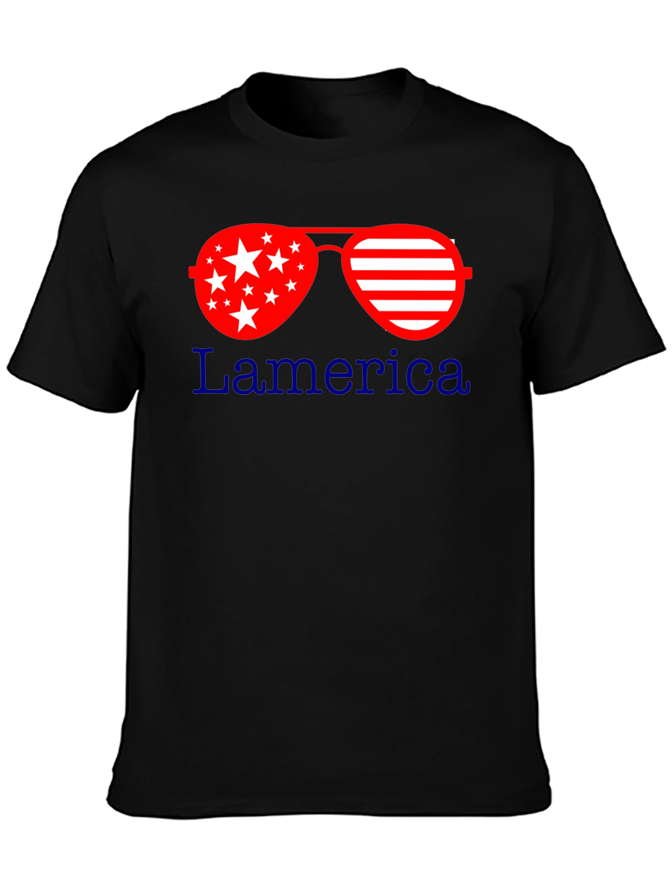 Black Patriotic Sunglasses T-Shirt: Lamerica Design view 3