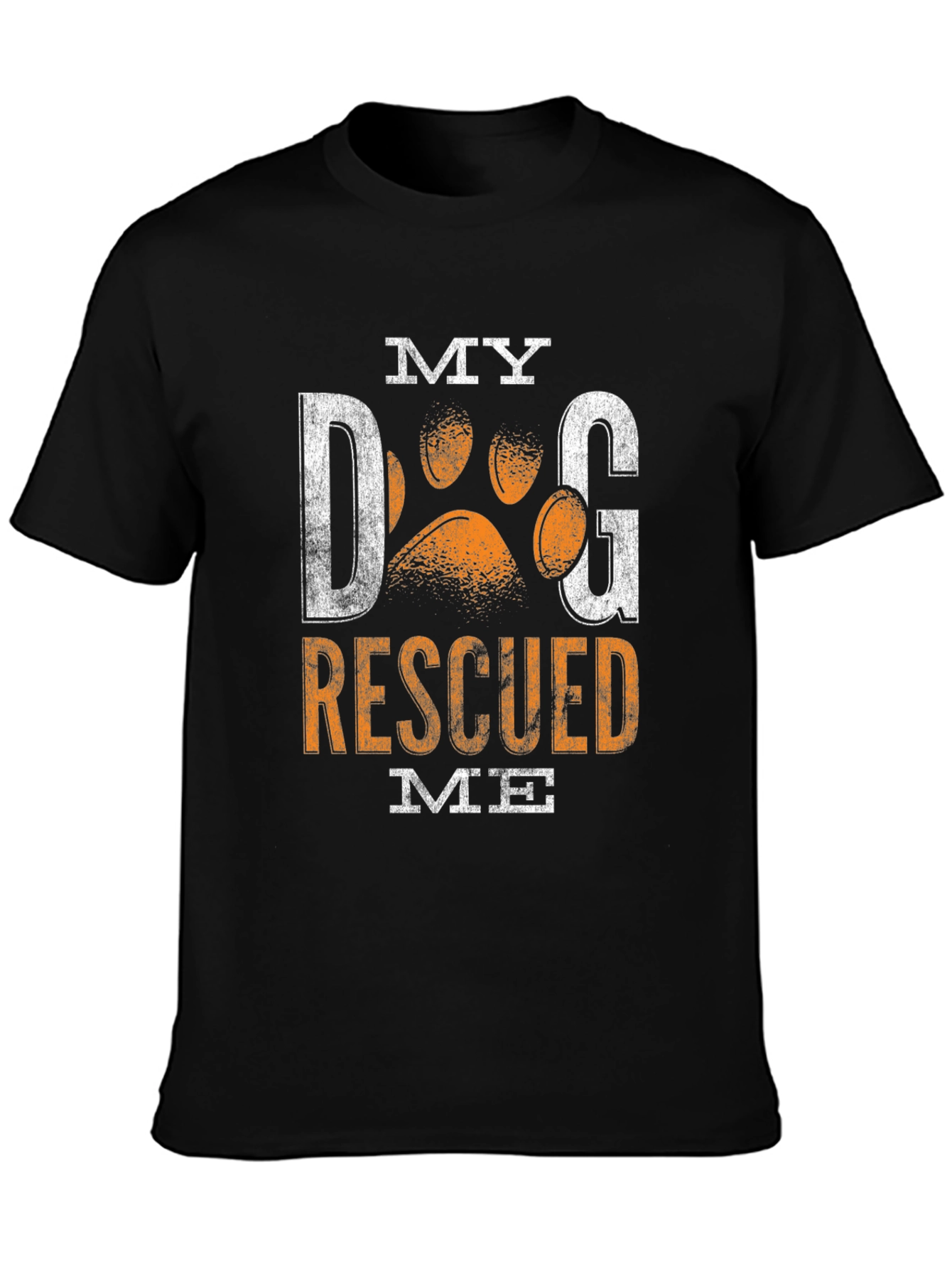 Black My Dog Rescued Me Black Graphic T-Shirt view 3