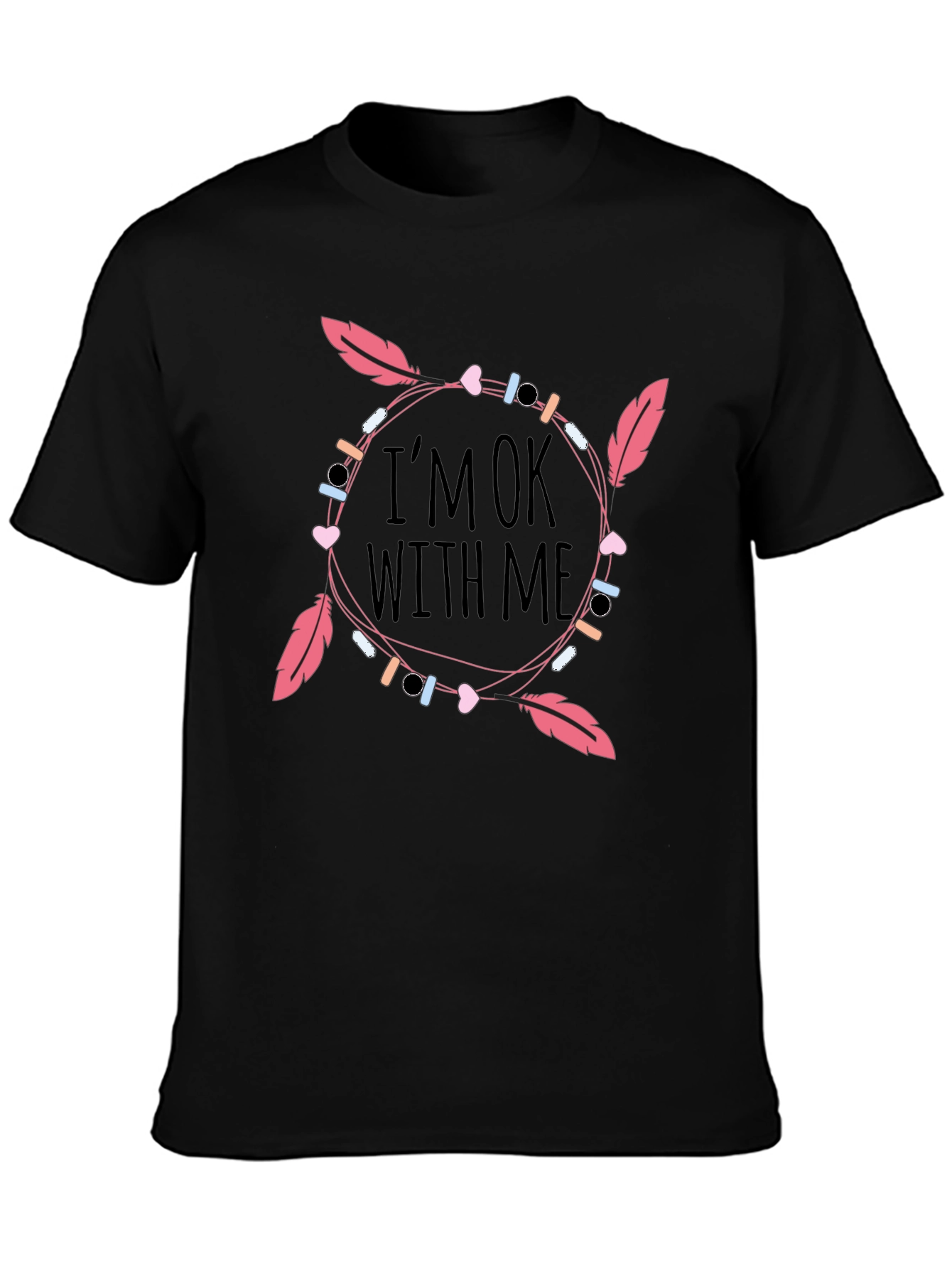 Black I'm OK With Me Graphic T-Shirt view 3