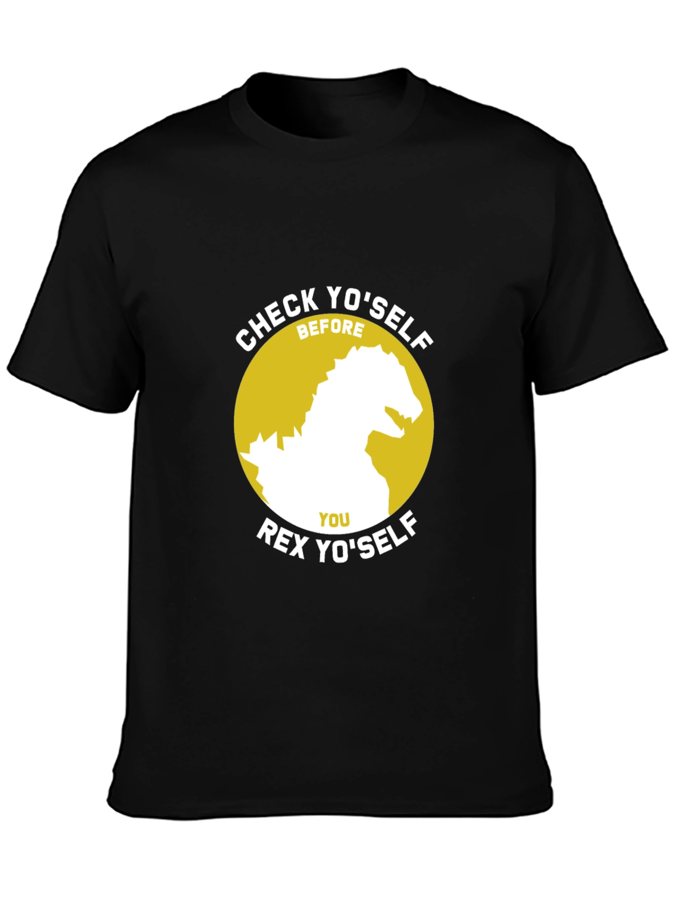 Check Yo'self Rex Yo'self Black T-Shirt - 3