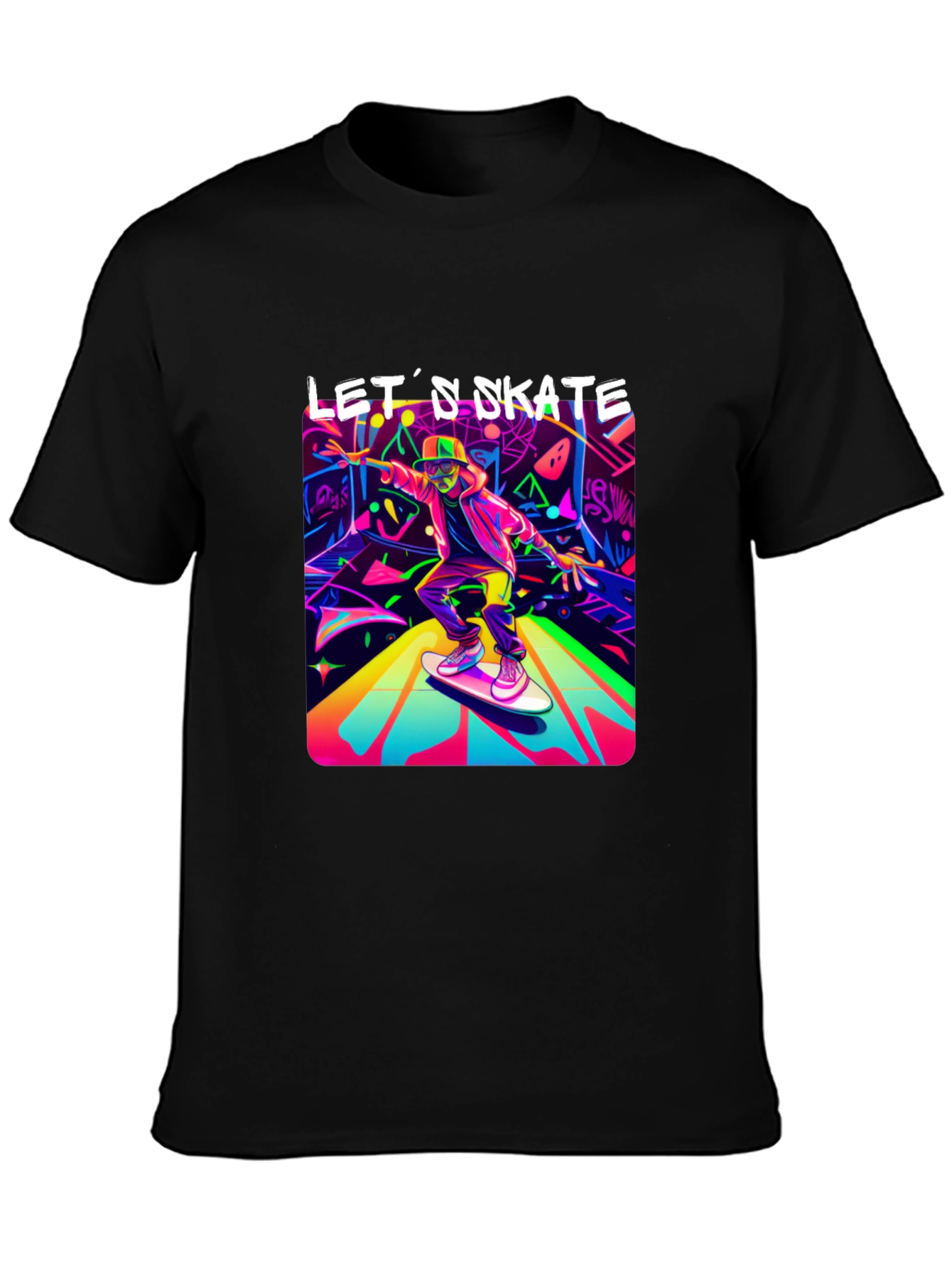 Black Let's Skate Graphic Tee view 3