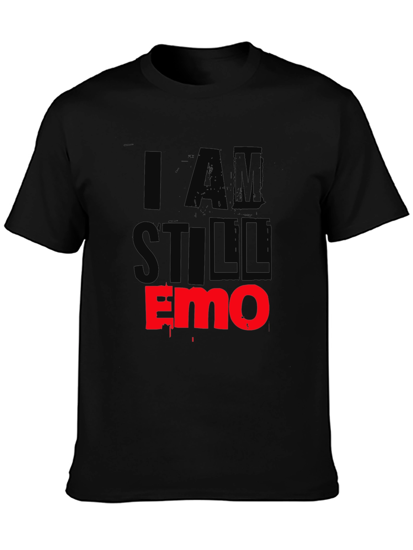 Black I Am Still Emo Black T-Shirt view 3