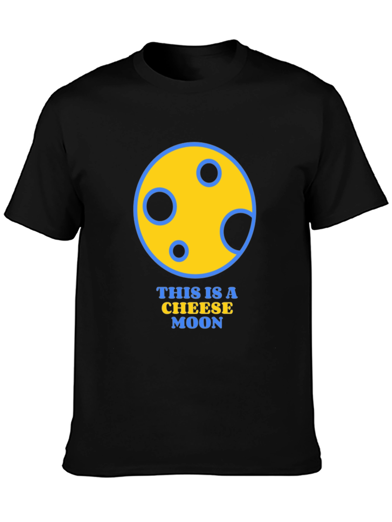 Black Cheese Moon Graphic T-Shirt - Funny Novelty Tee view 3