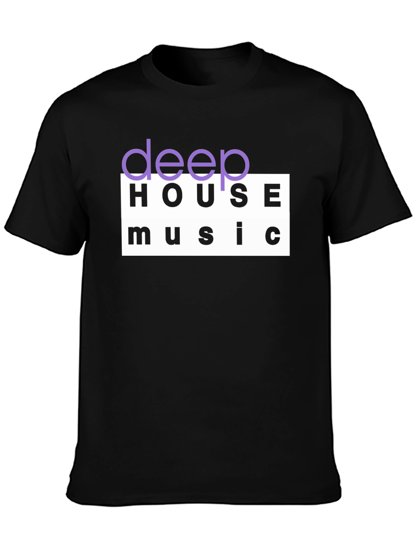 Black Deep House Music Black Graphic T-Shirt view 3
