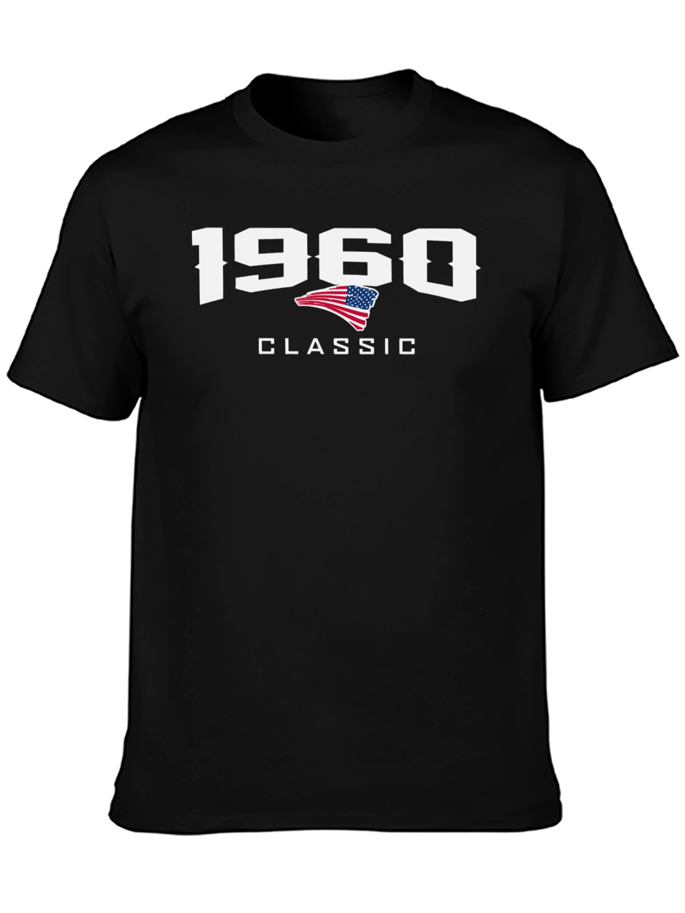 Black 1960 Classic Patriotic T-Shirt view 3