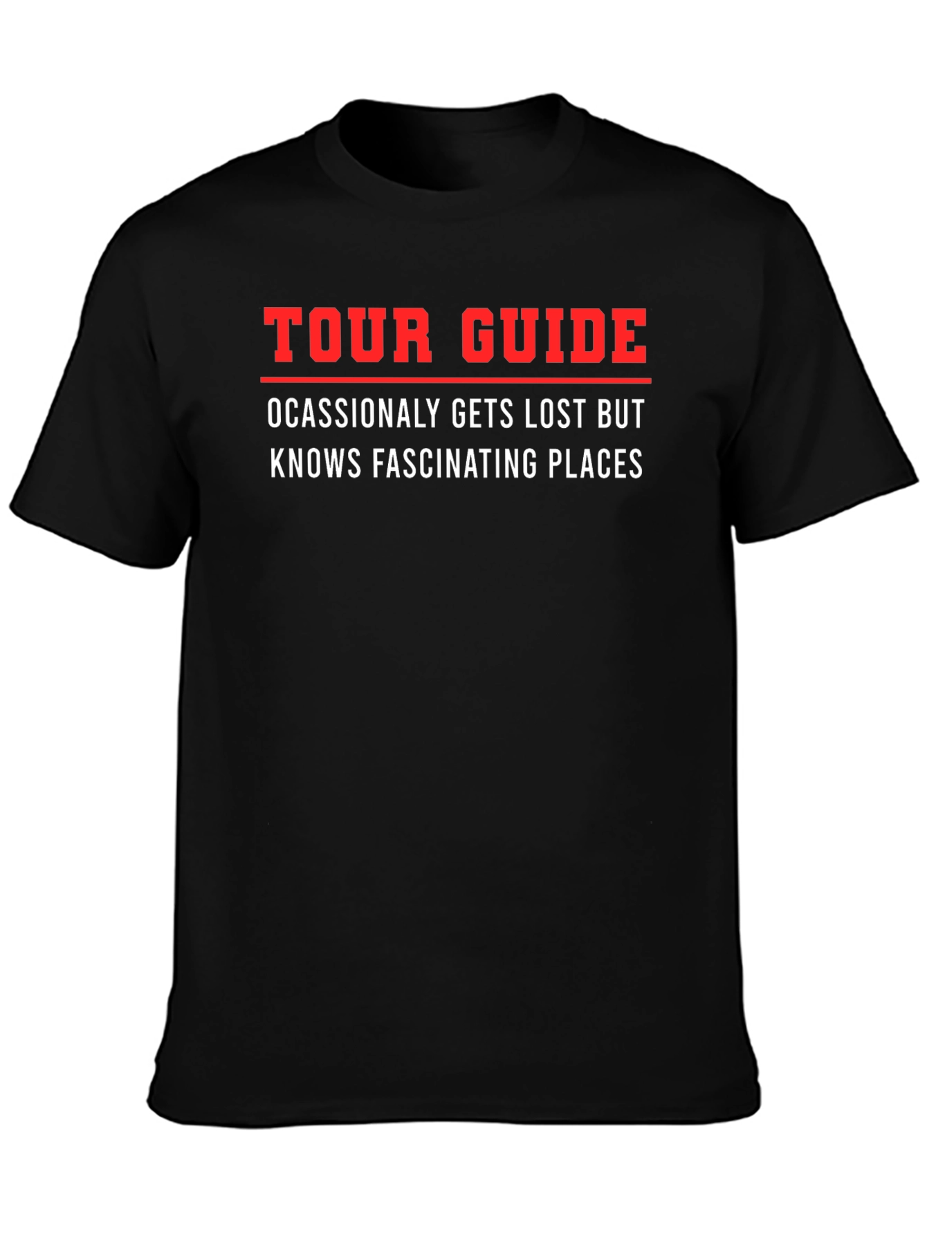 Black Funny Tour Guide T-Shirt view 3
