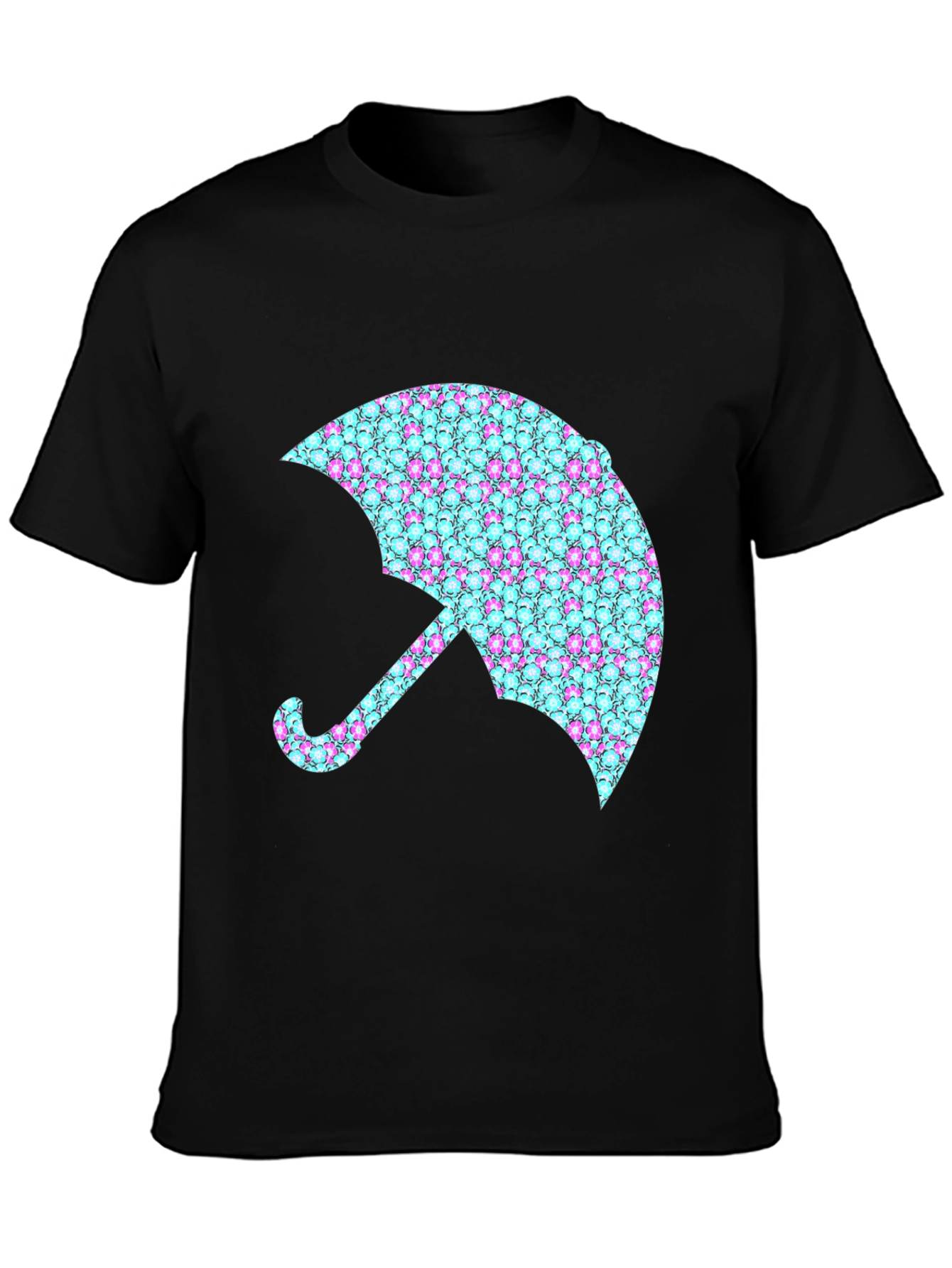 Black Funky Umbrella Graphic Tee - Black view 3