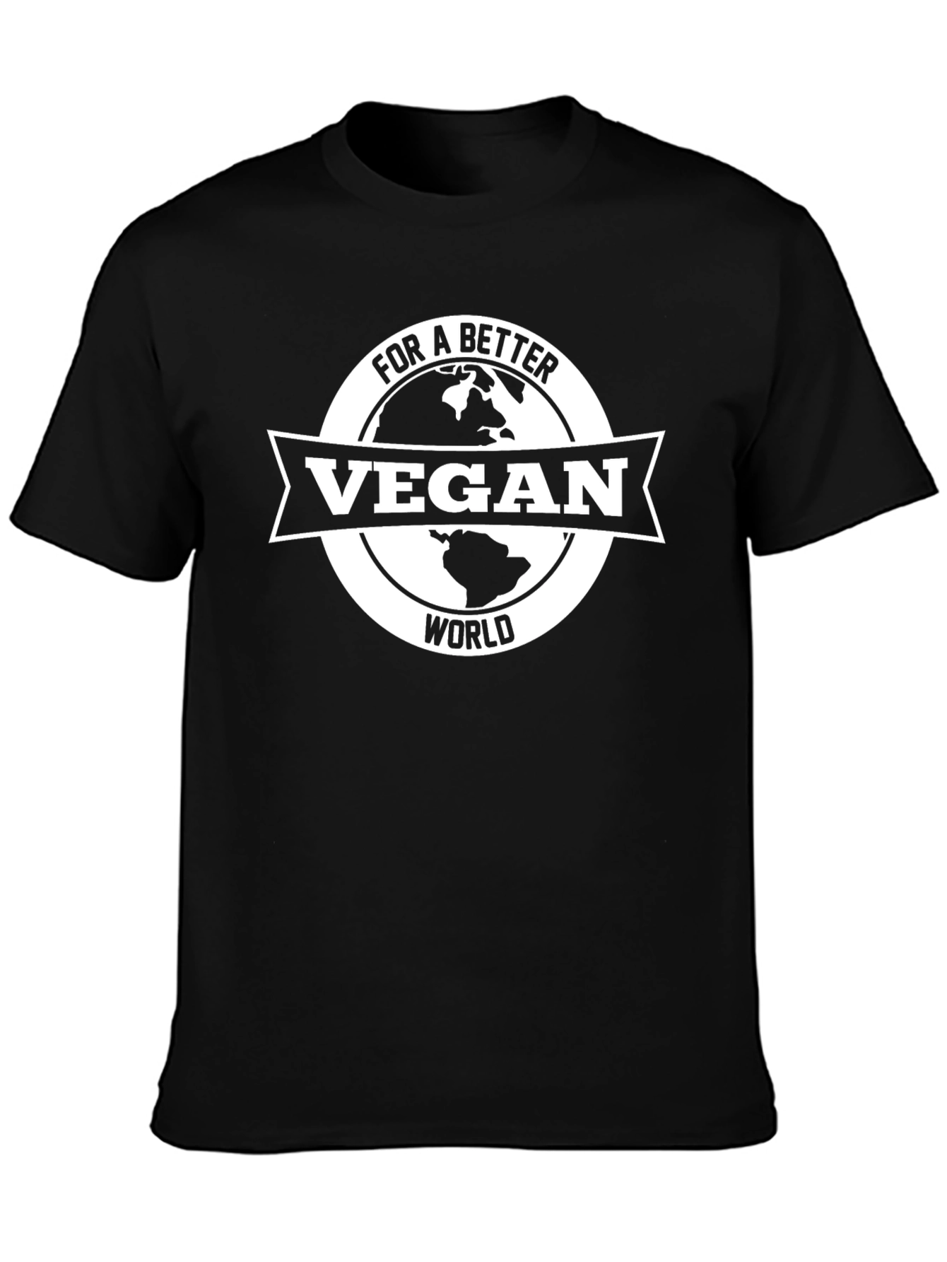 Black Vegan World T-Shirt: For a Better World view 3