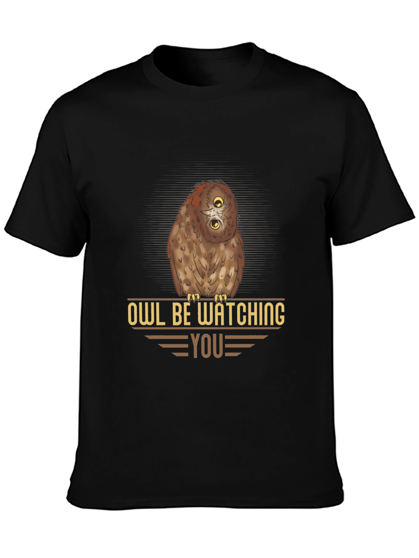 Black Owl Be Watching You - Graphic T-Shirt view 3