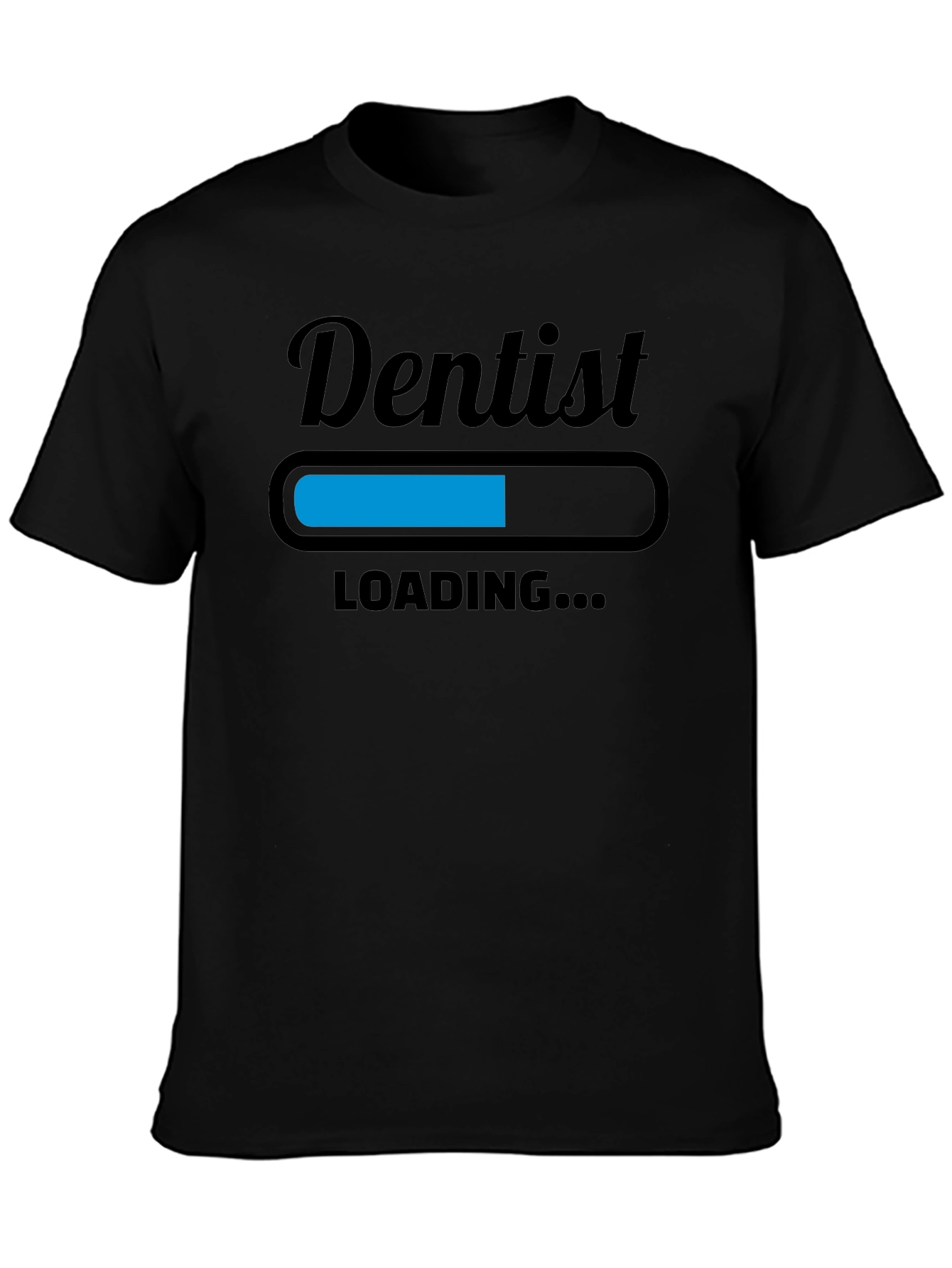 Black Dentist Loading T-Shirt - Funny Dental Apparel view 3