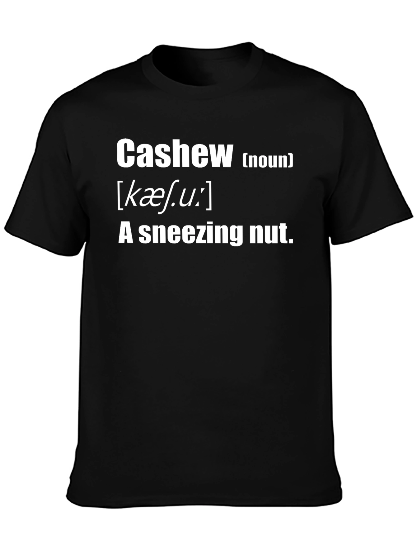 Black Cashew Definition T-Shirt - Funny Allergy Humor Tee view 3