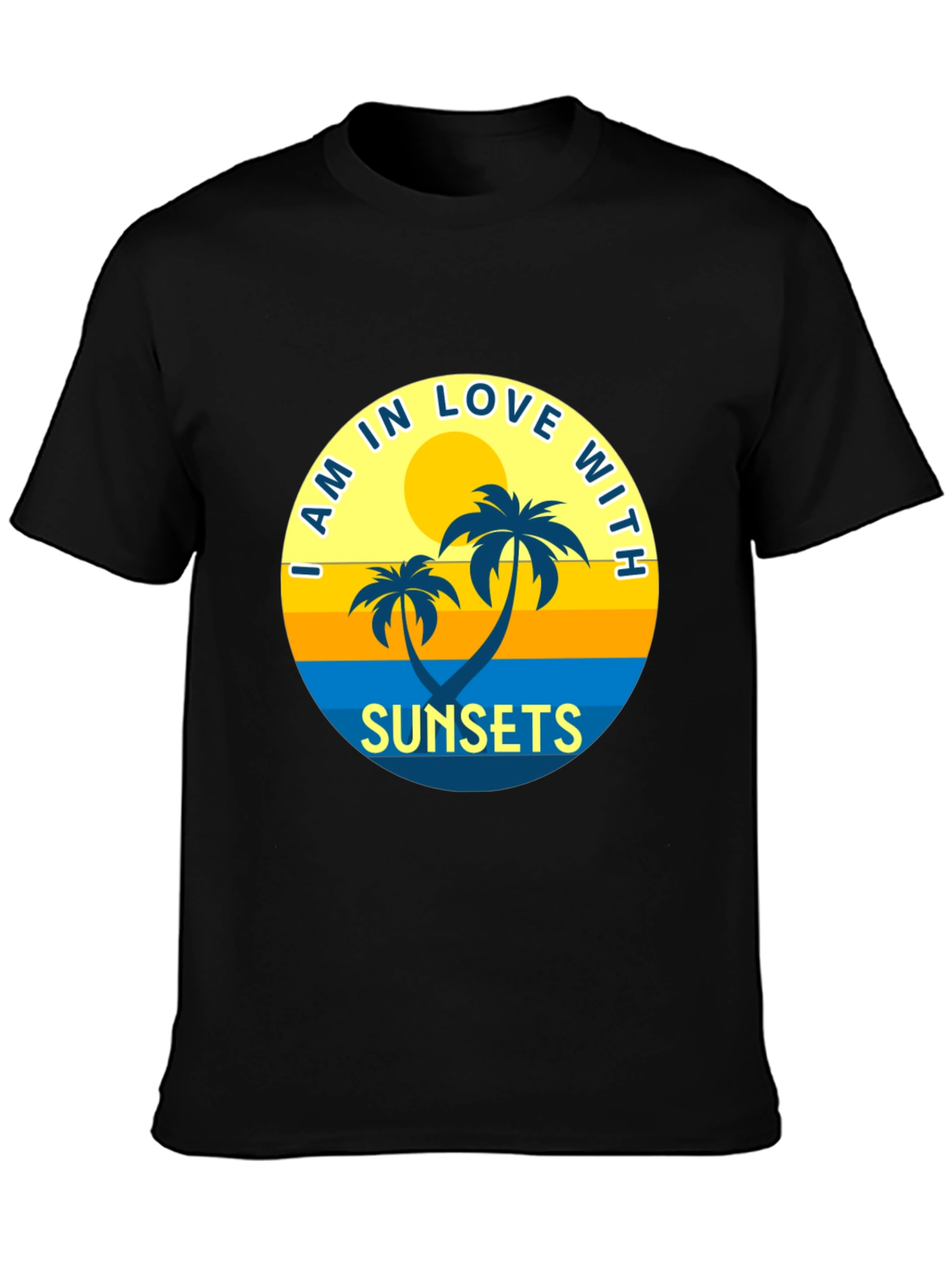Black Sunset Palms Graphic T-Shirt view 3