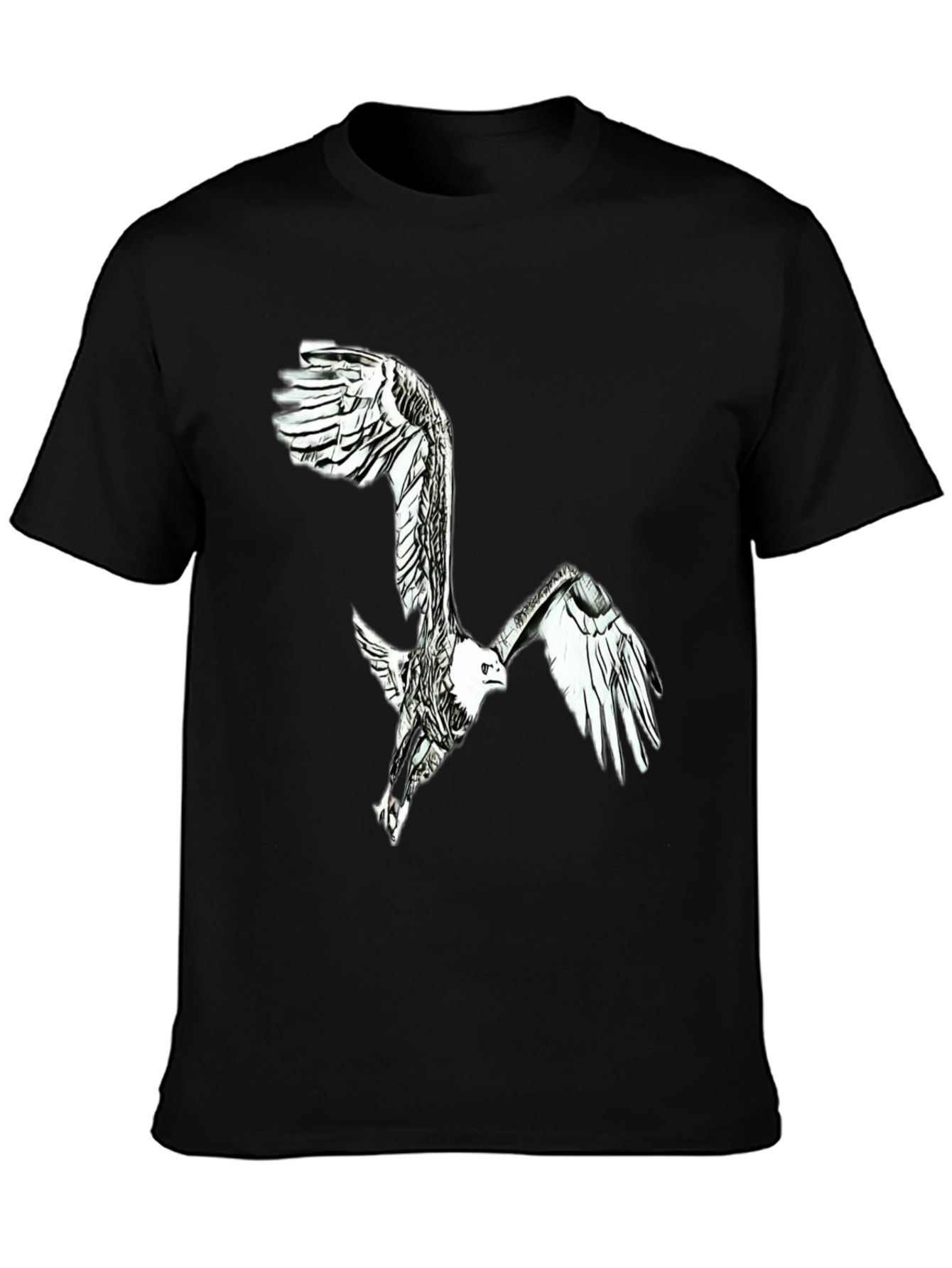Black Eagle Graphic Black T-Shirt - Men's Fashion view 3