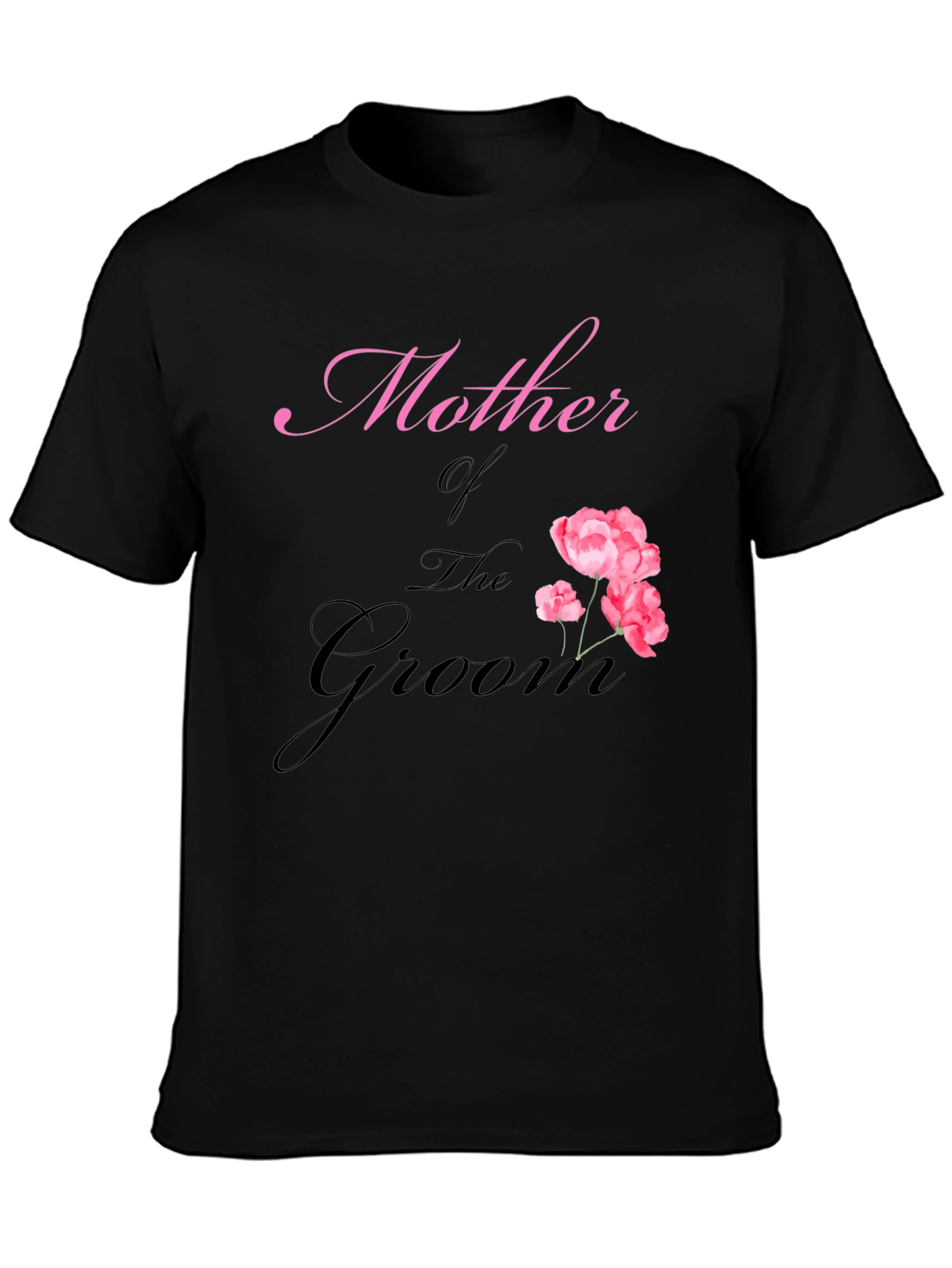 Black Mother of the Groom Floral T-Shirt view 3