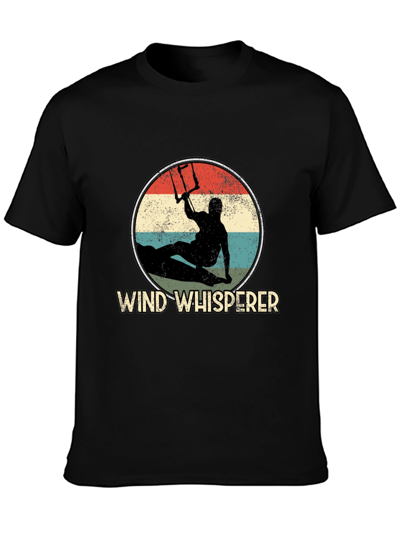 Black Wind Whisperer Kitesurfing Graphic Tee view 3