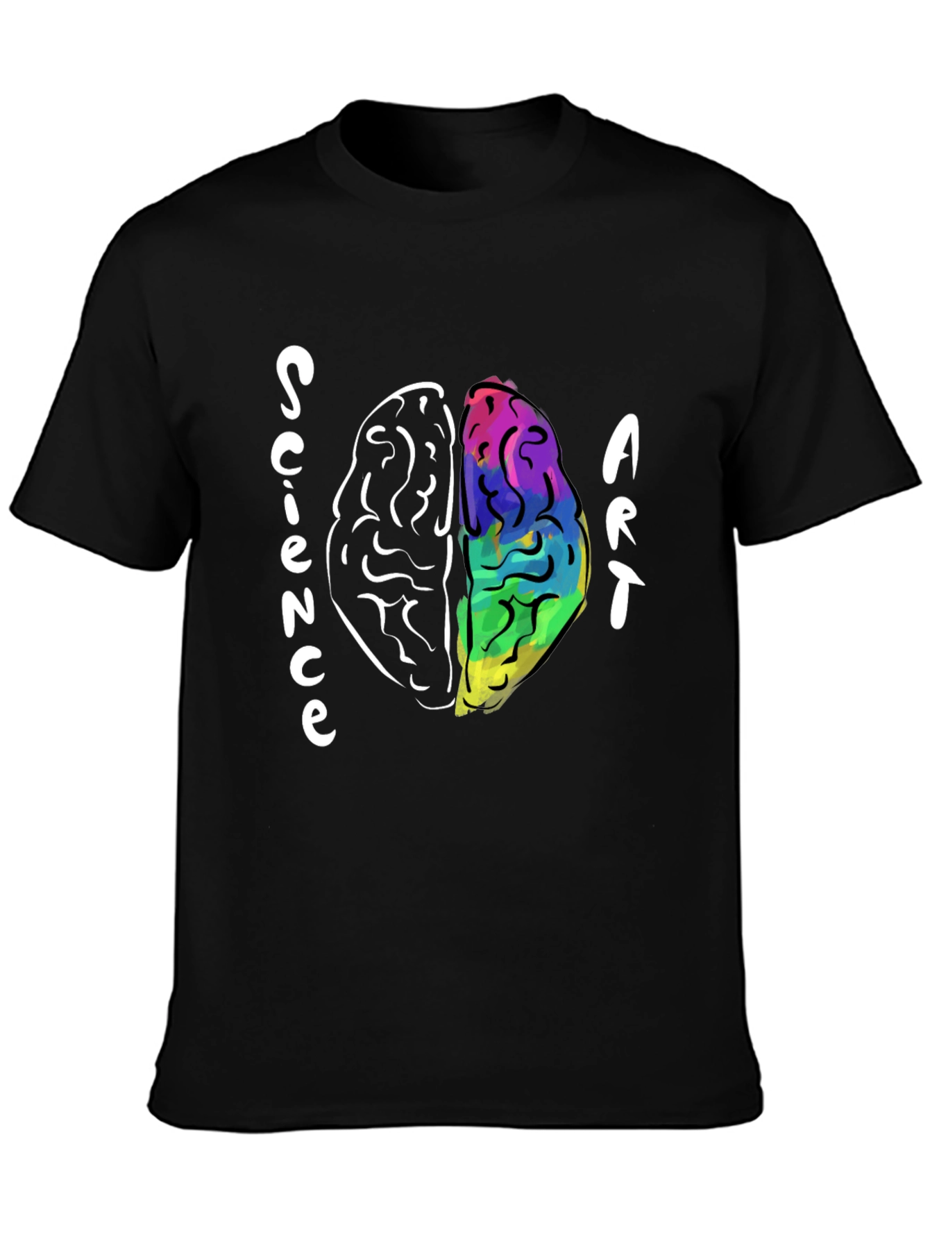Black Science Meets Art Brain T-Shirt view 3