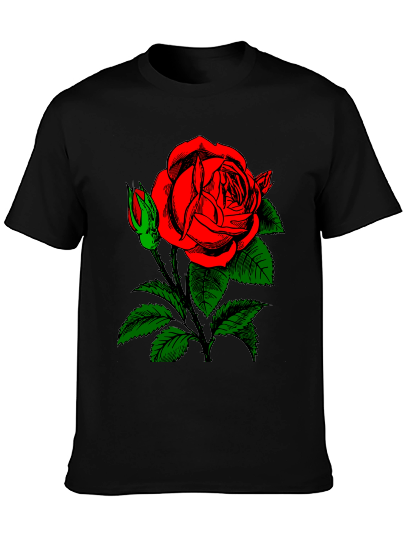 Black Rose Graphic Black T-Shirt view 3
