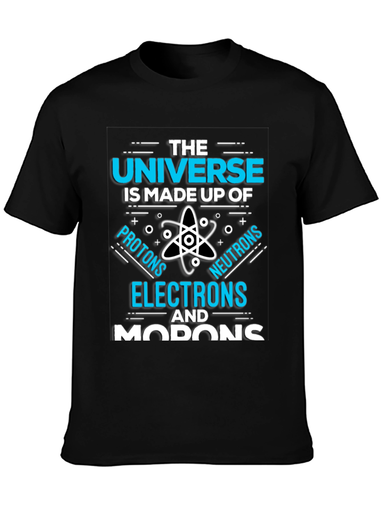 Black Universe Funny Science T-Shirt view 3