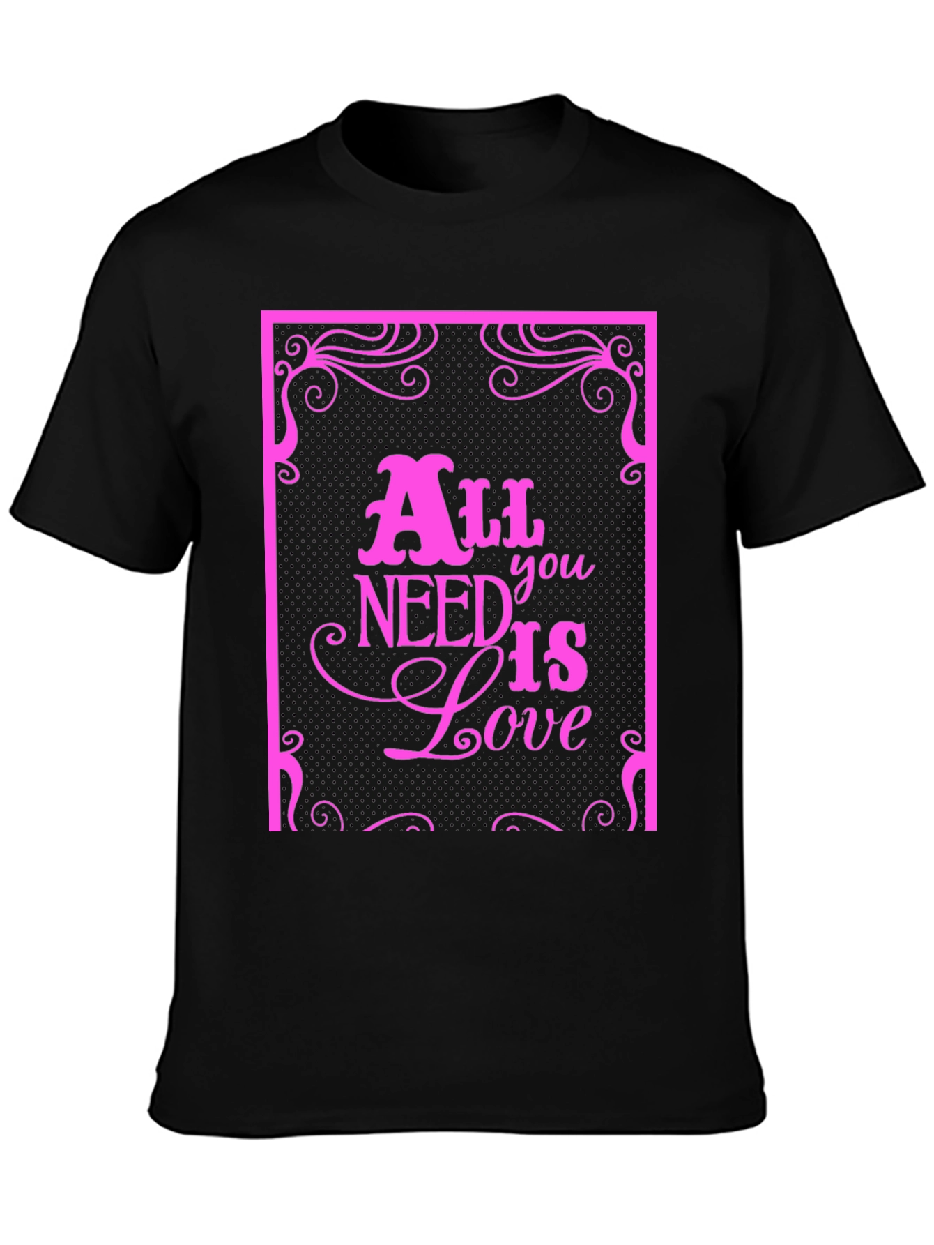 Black All You Need Is Love Graphic Tee view 3