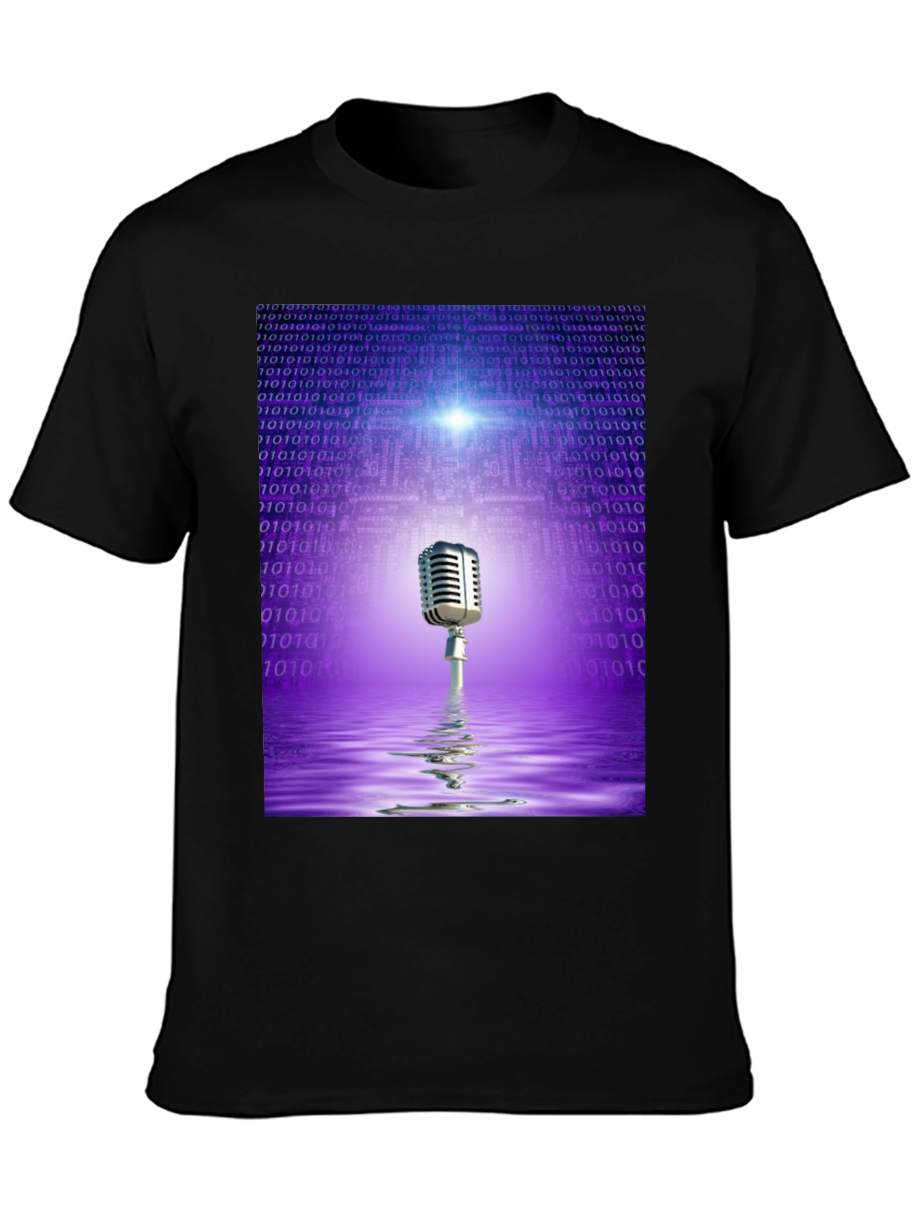 Black Retro Tech Microphone T-Shirt - Black view 3
