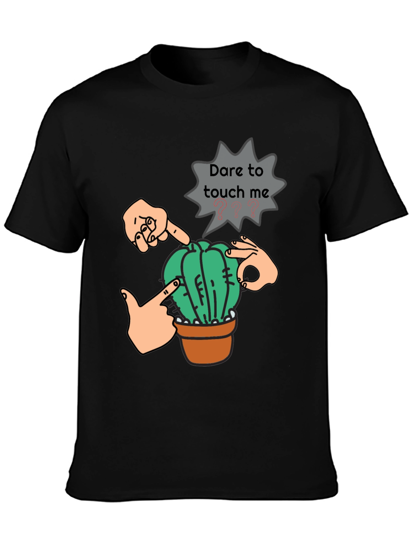 Black Dare to Touch Cactus Graphic Tee view 3