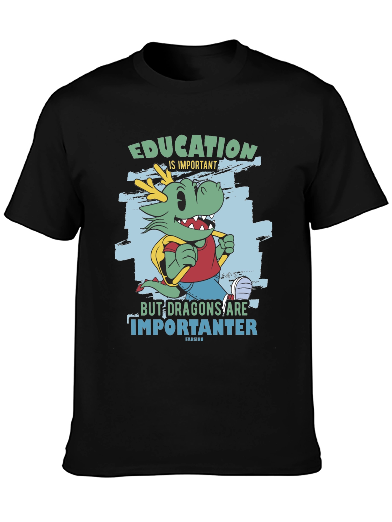 Black Education Dragon Graphic T-Shirt view 3
