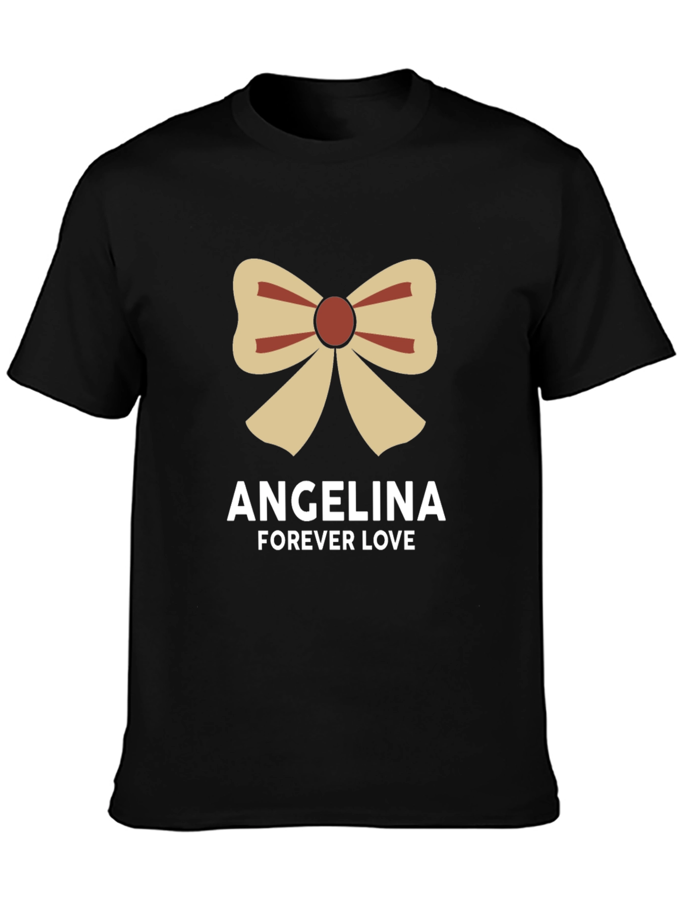 Black Angelina Forever Love Bow Graphic Tee - Black Cotton Blend view 3