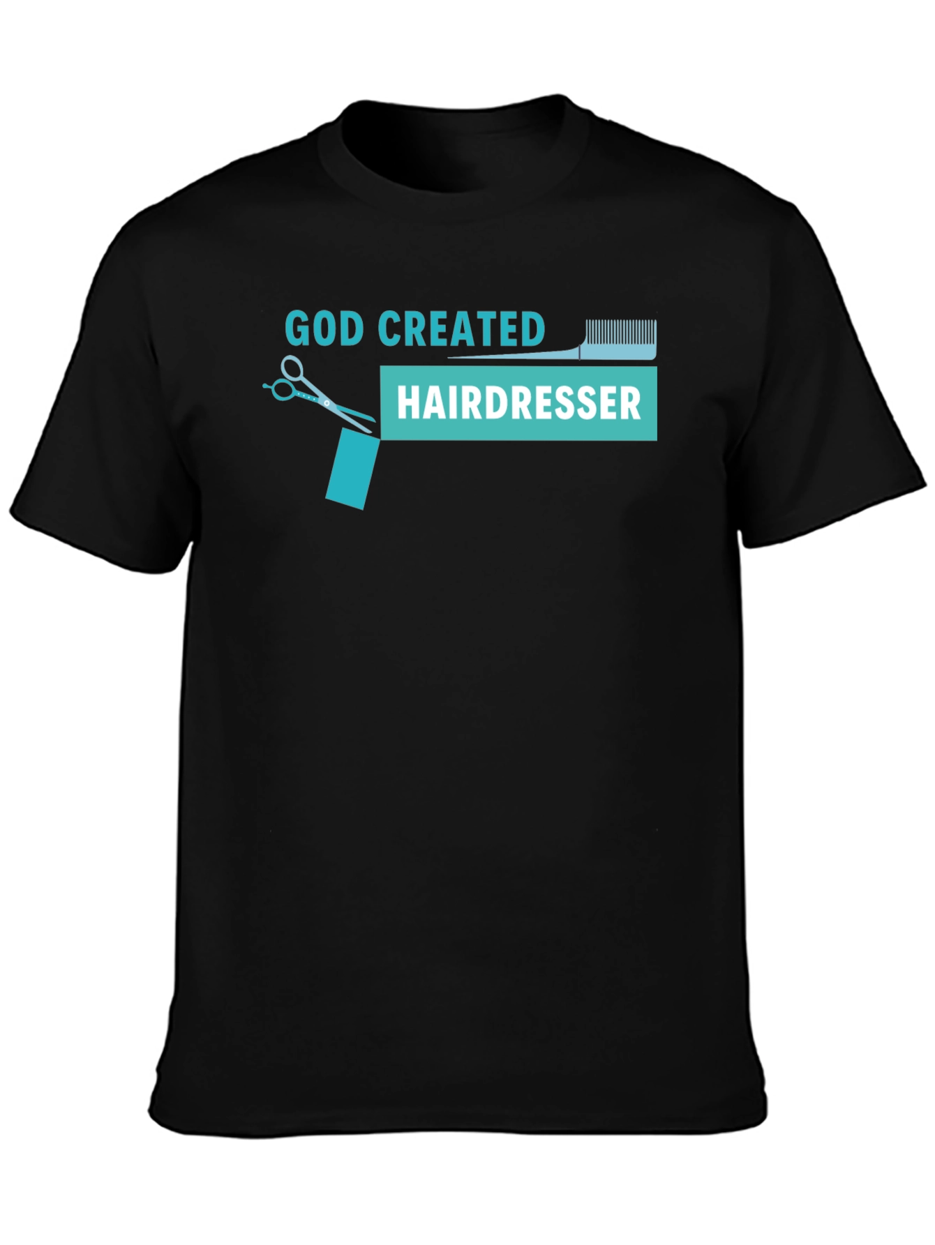 Black God Created Hairdresser T-Shirt - Black view 3