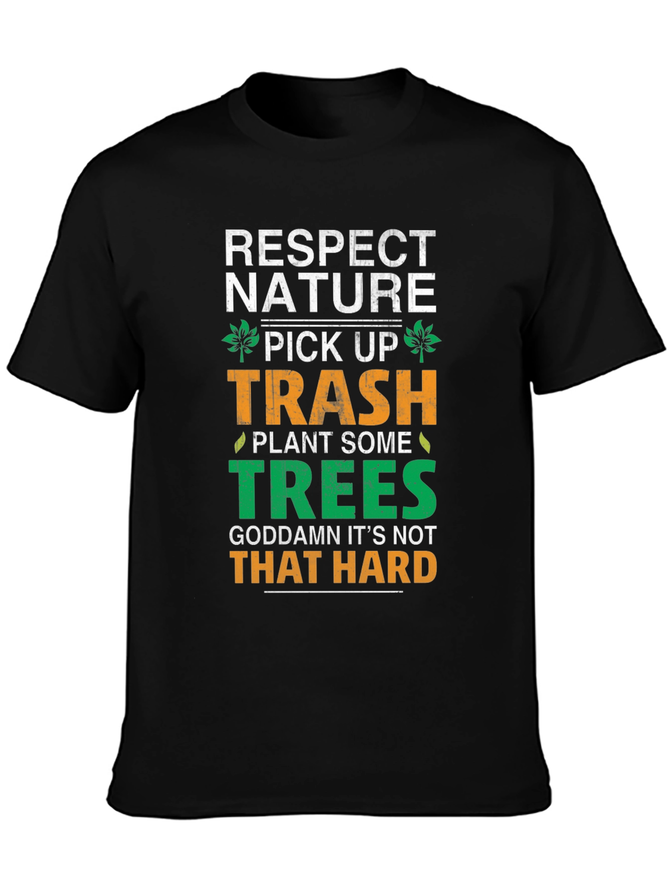Black Respect Nature Black Graphic Tee view 3