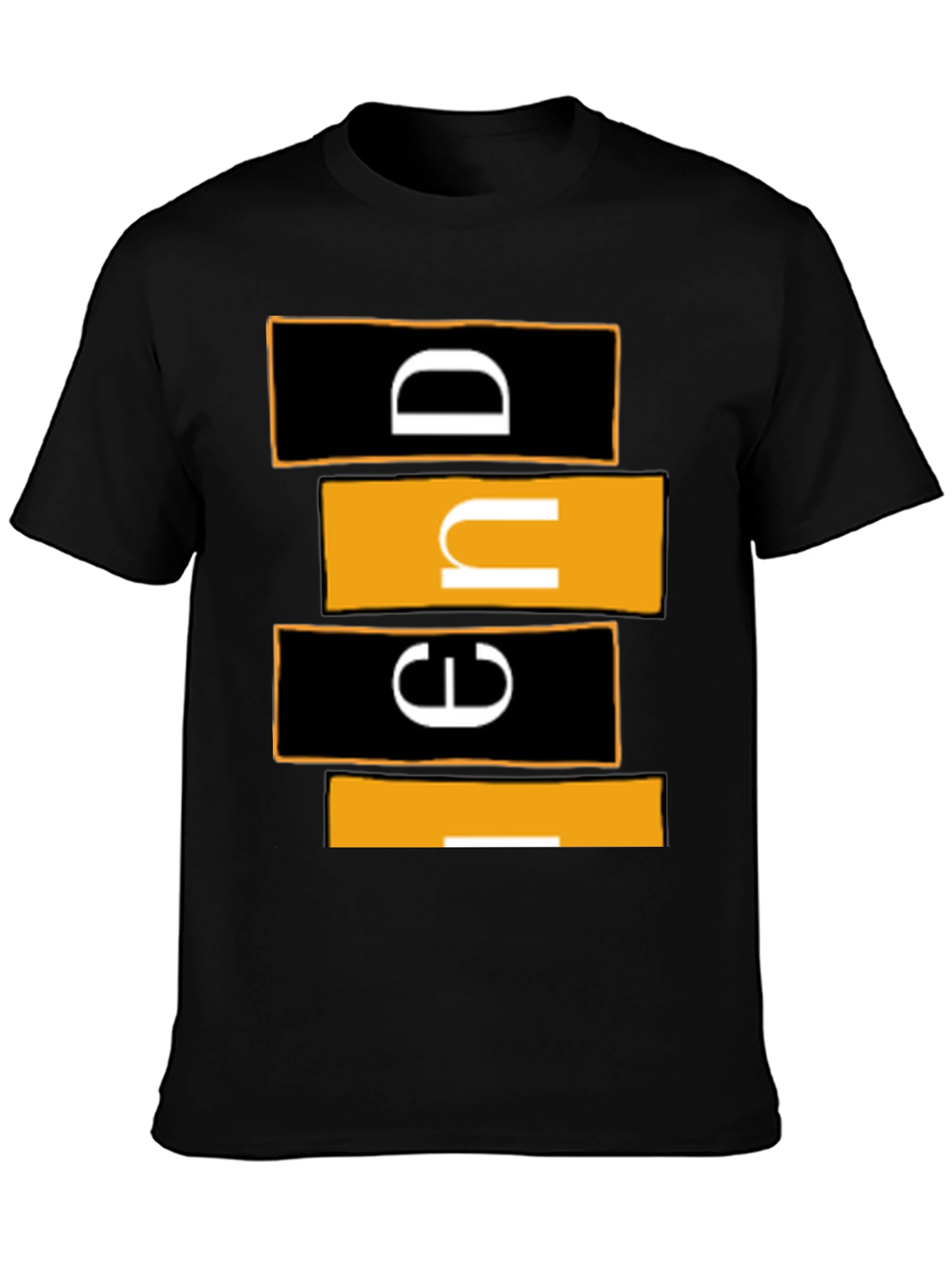 Black Modern Graphic Tee - Abstract Lettering view 3