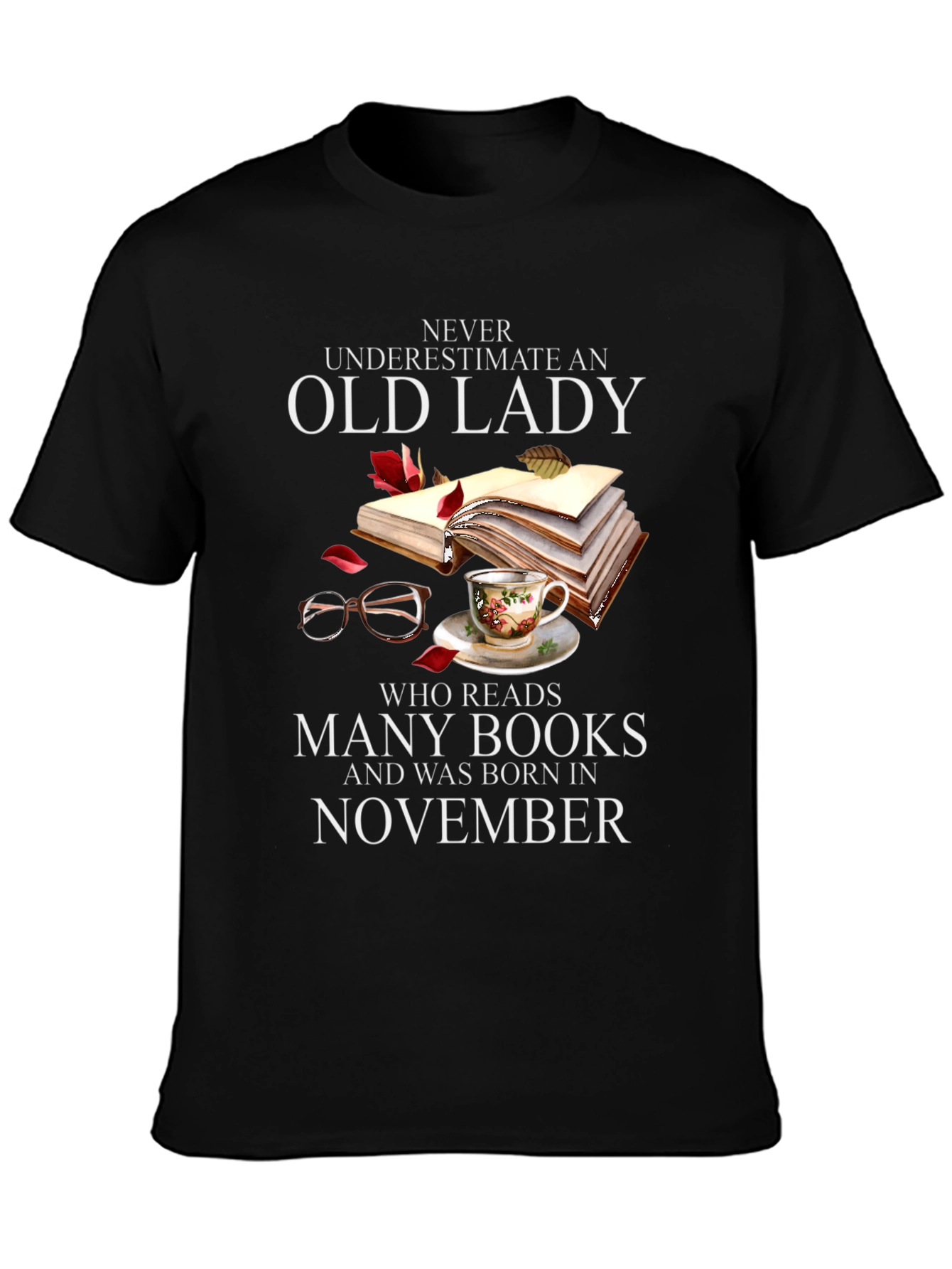 Black Never Underestimate Old Lady Who Reads T-Shirt view 3
