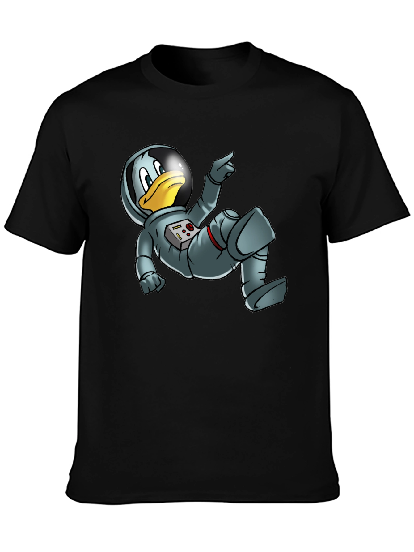 Black Astronaut Duck Graphic Tee - Black view 3