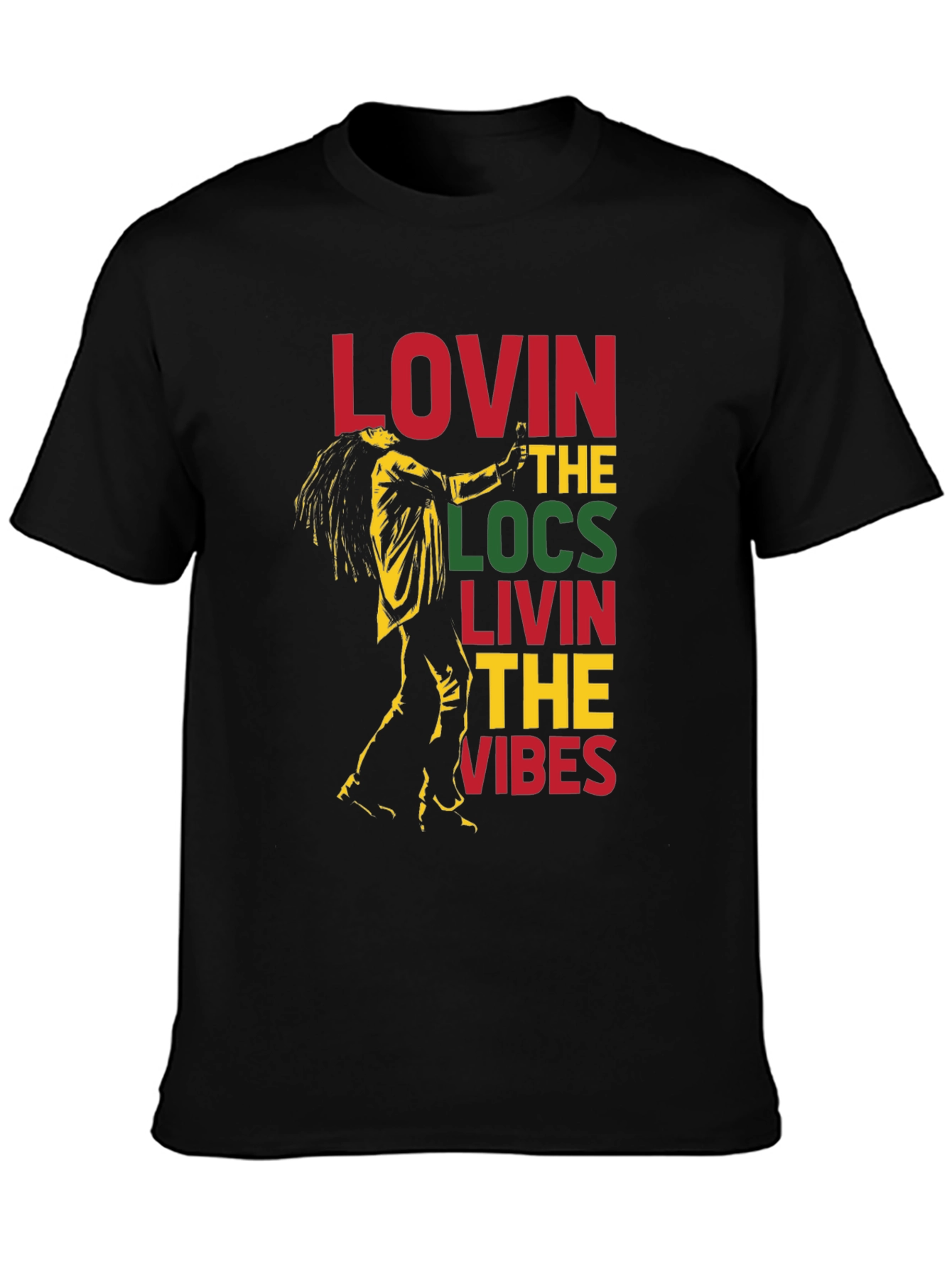 Black Lovin' The Locs Graphic T-Shirt view 3