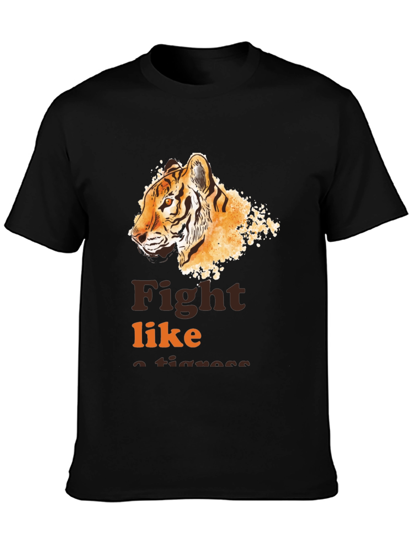 Black Fight Like a Tigress Graphic Tee view 3