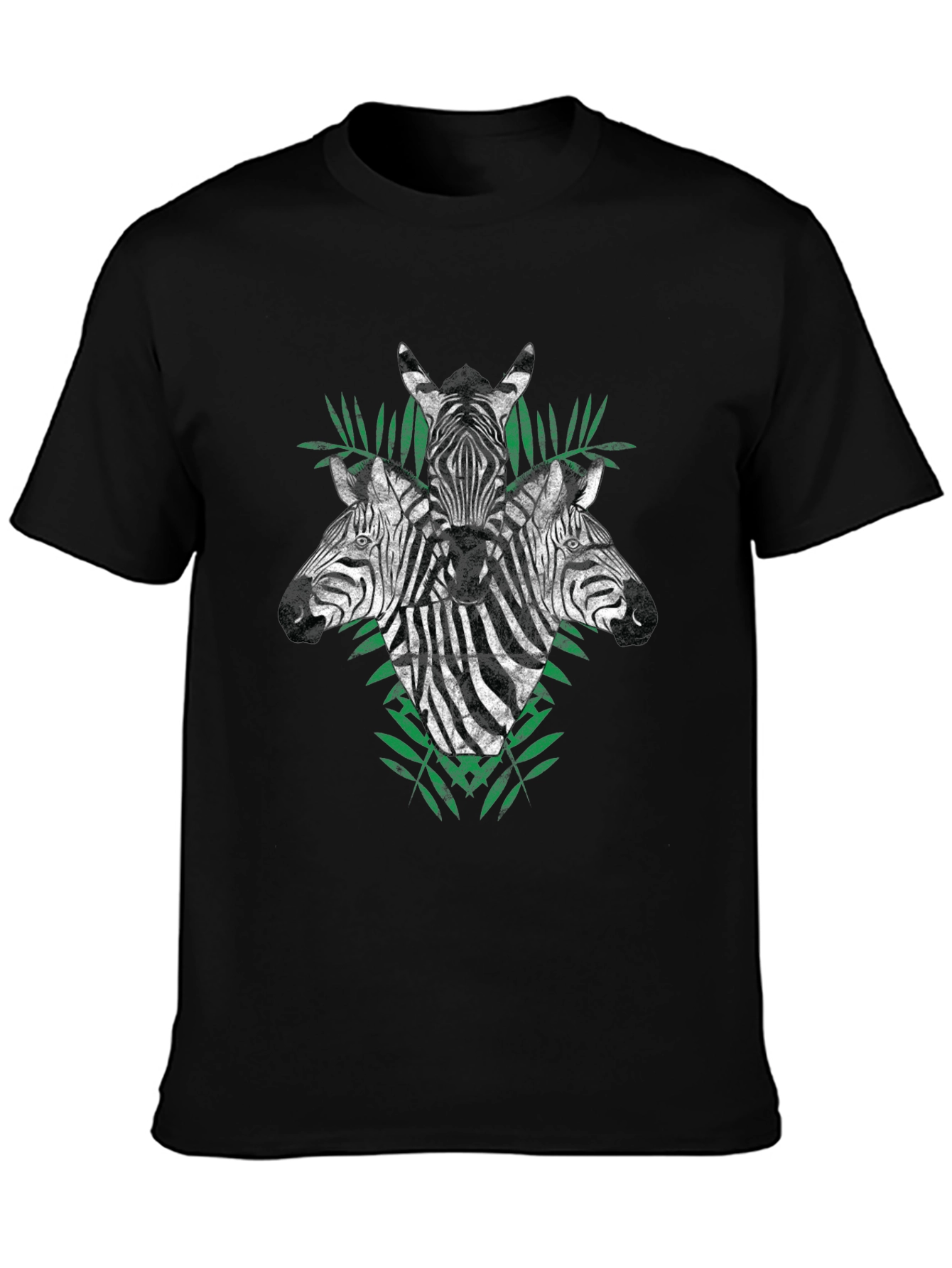 Zebra Head Graphic Print Black T-Shirt - 3