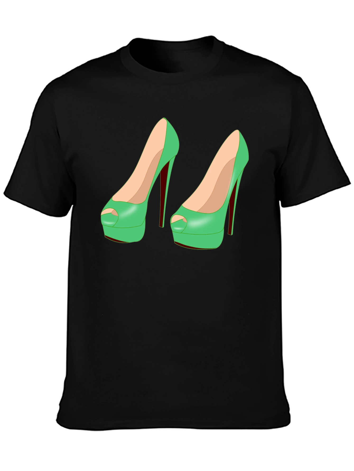 Black Novelty High Heel Shoe T-Shirt view 3