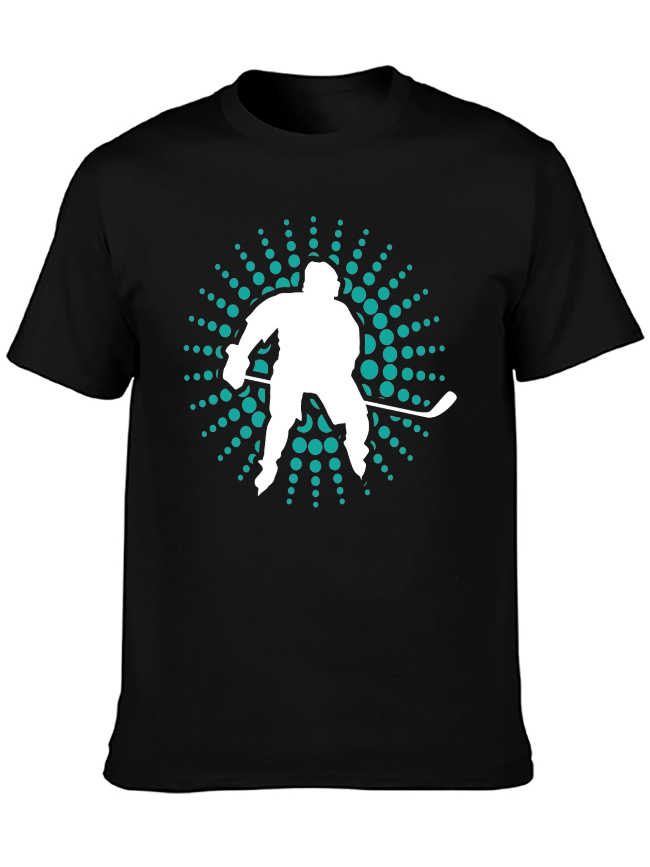 Black Hockey Player Graphic Tee - Sporty Men's T-Shirt view 3