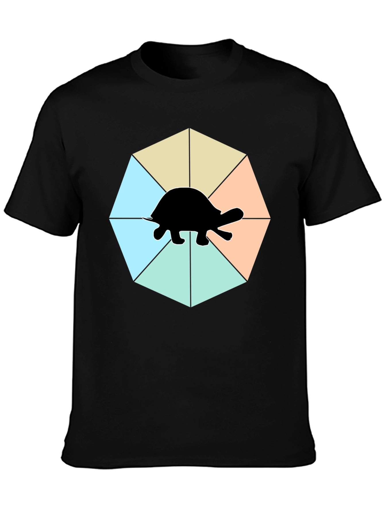 Black Turtle Graphic T-Shirt - Modern Art view 3