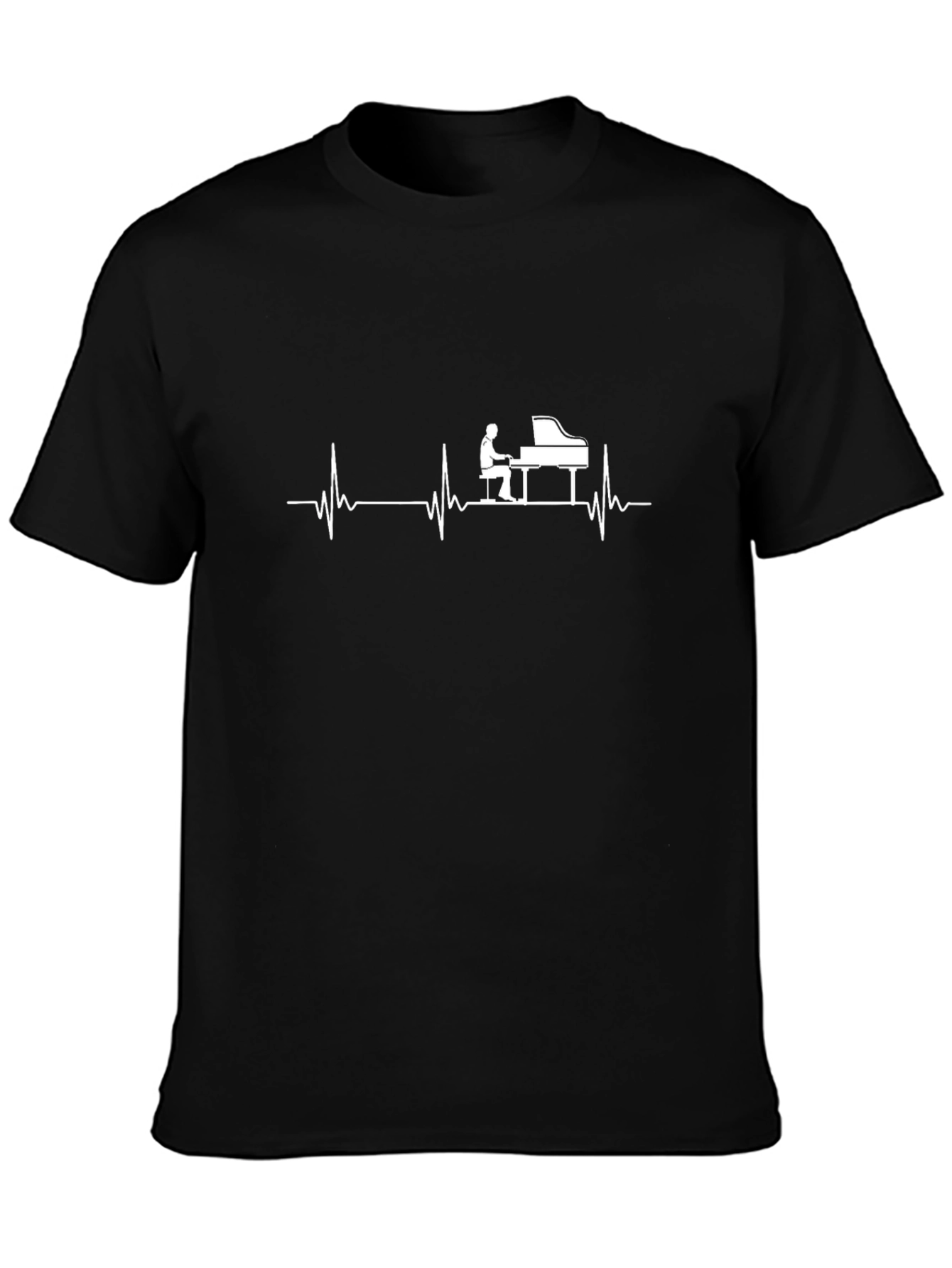 Black Piano Heartbeat Graphic Tee view 3