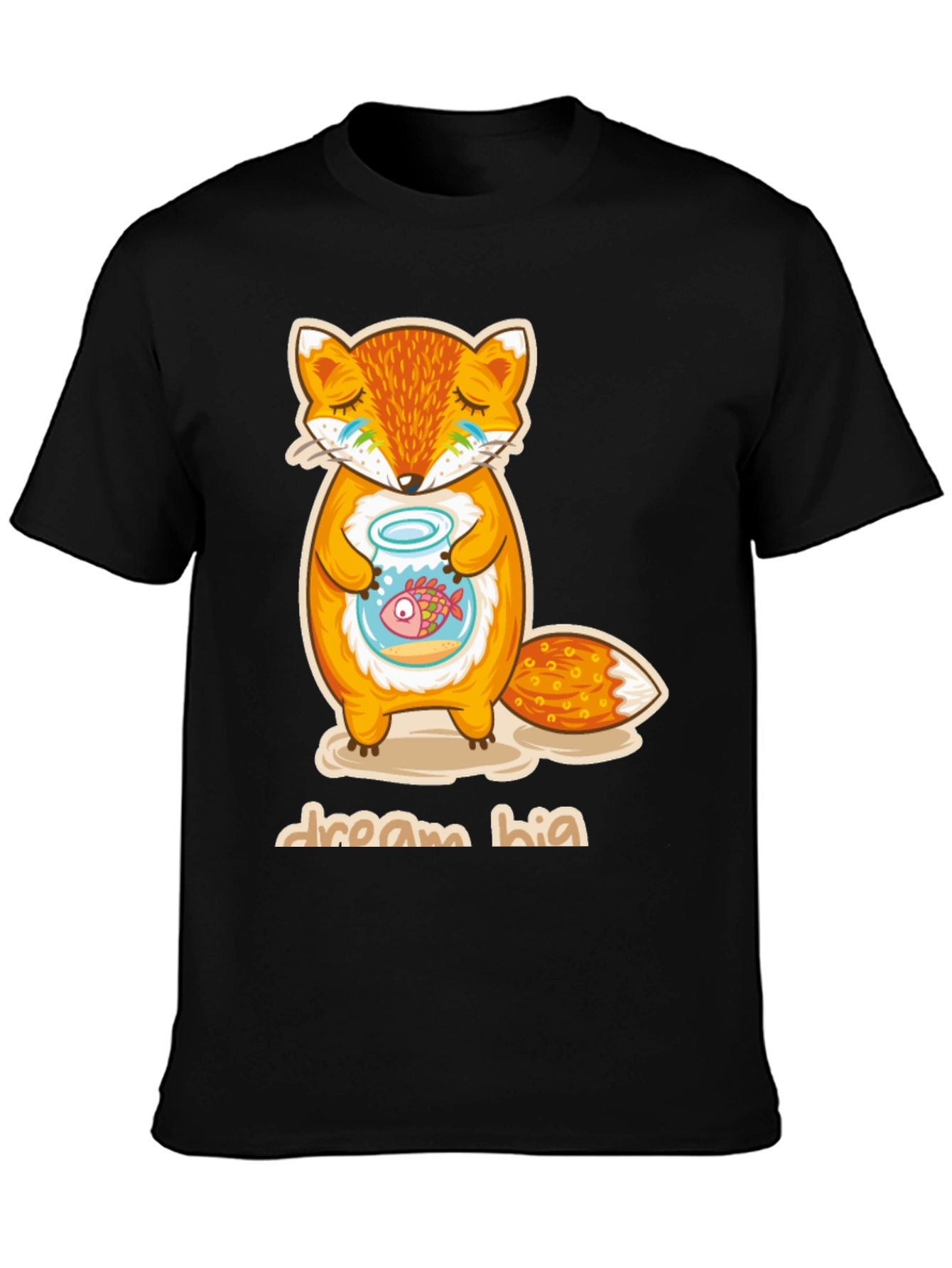 Black Dream Big Fox T-Shirt - Unisex Graphic Tee view 3