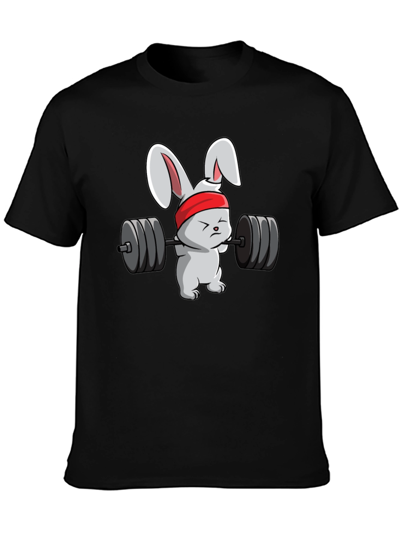 Black Weightlifting Bunny T-Shirt - Black view 3