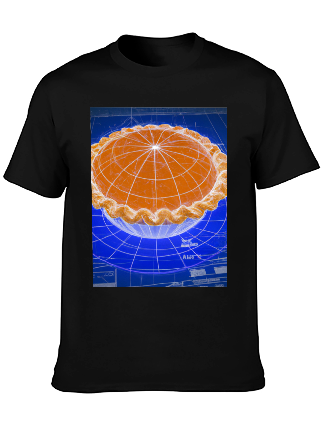 Black Pie Blueprint Graphic T-Shirt view 3