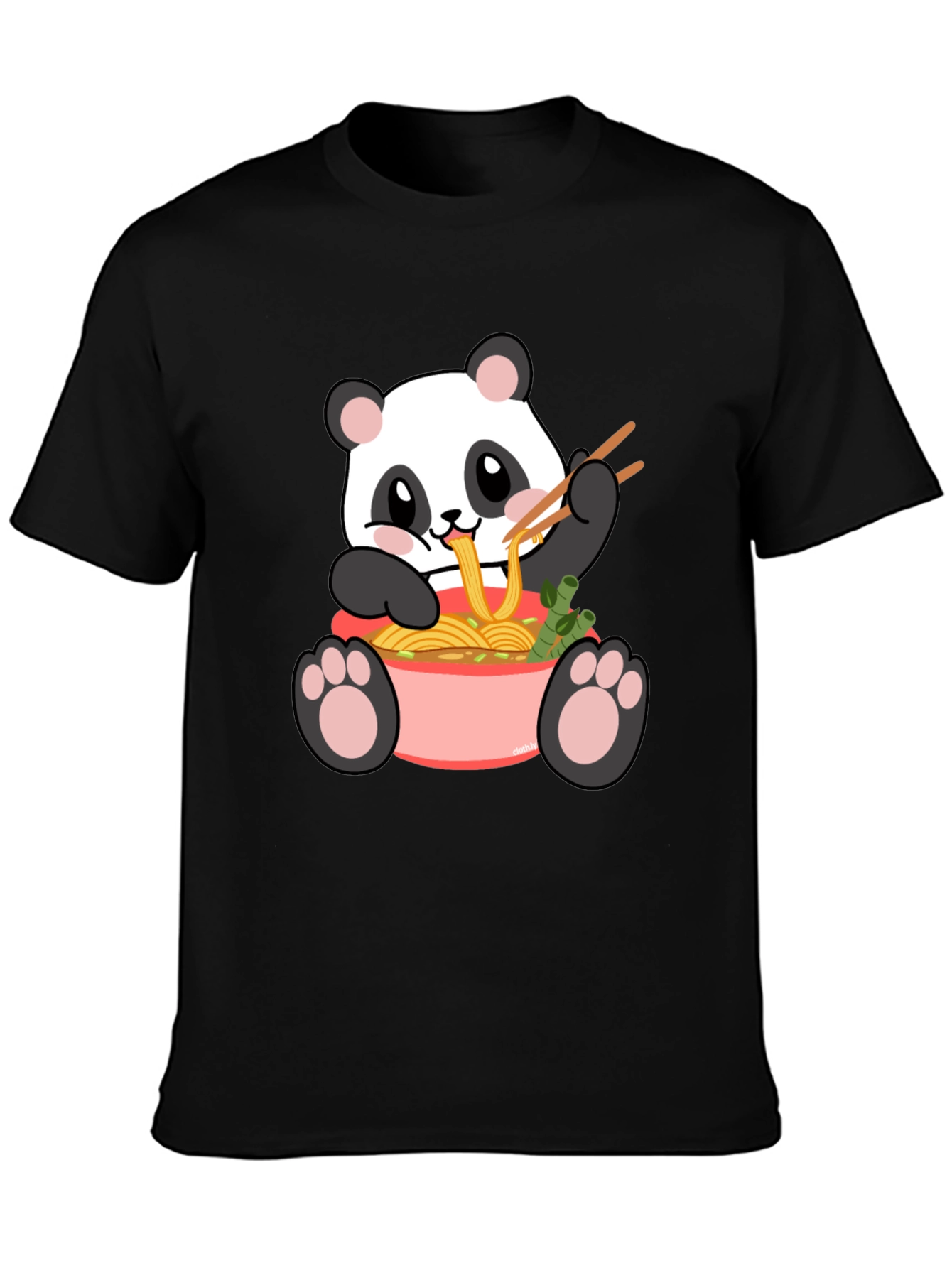 Black Panda Ramen Graphic Tee - Kawaii Comfort view 3