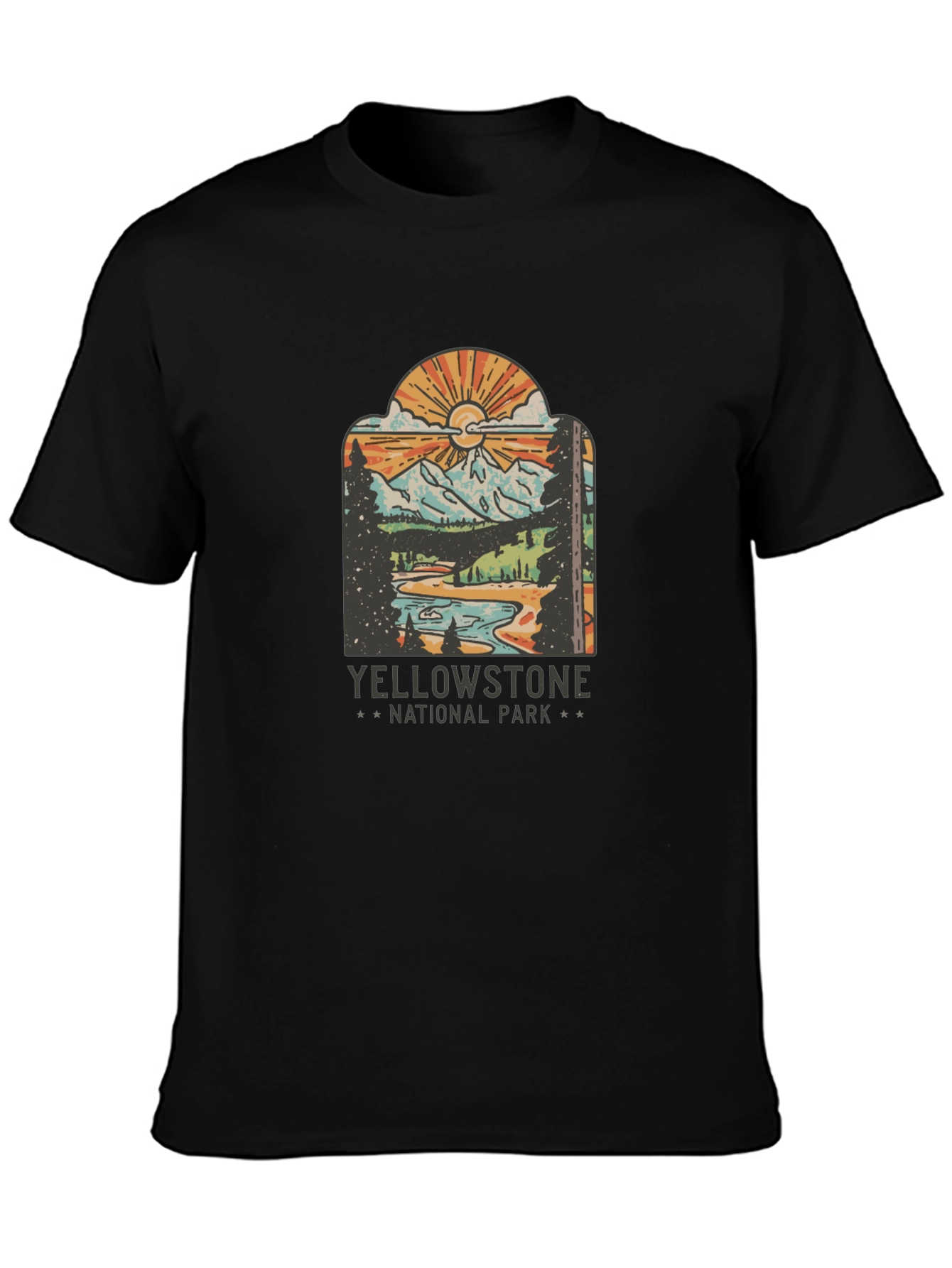 Black Yellowstone National Park Graphic Tee view 3
