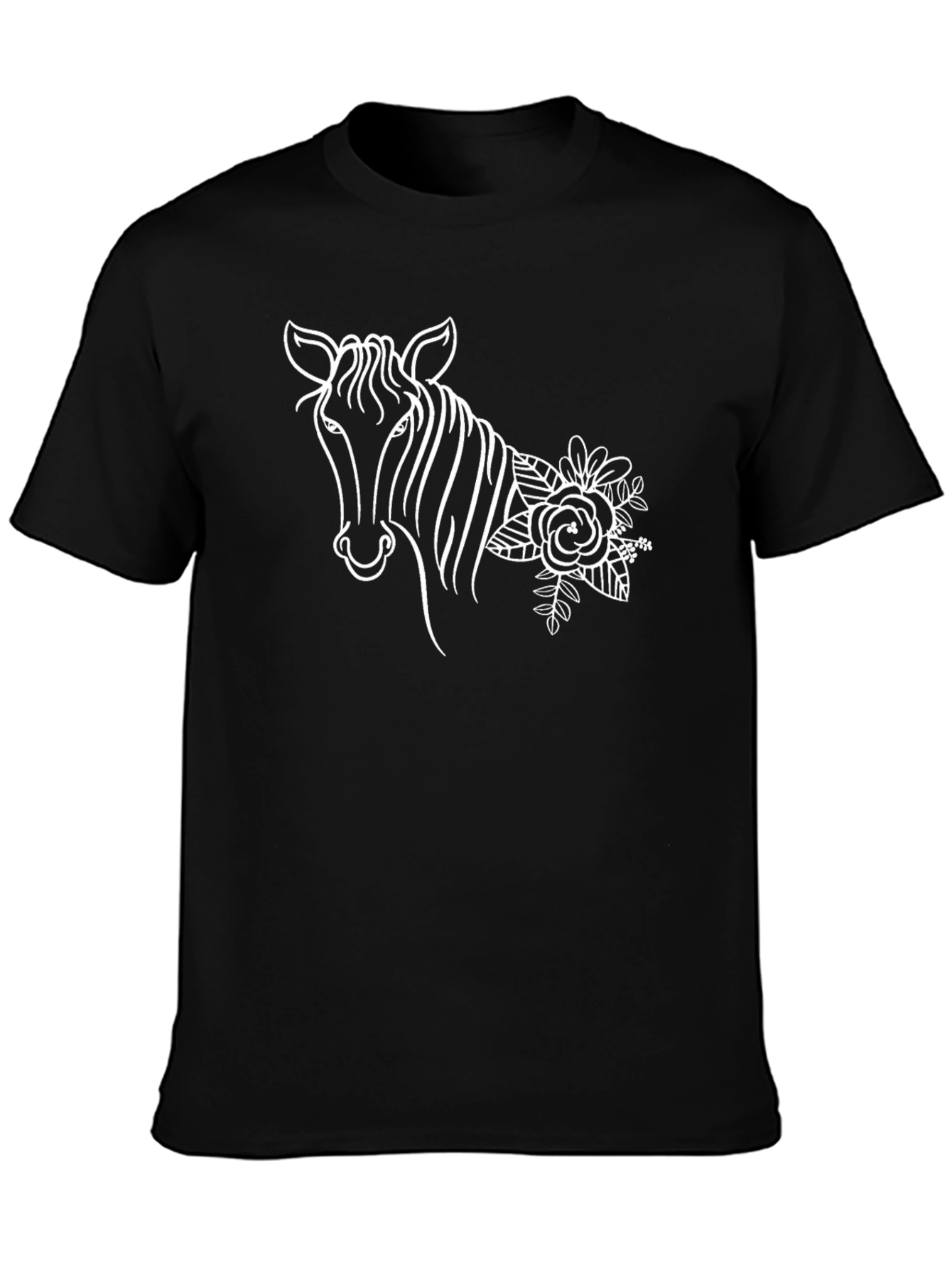 Black Floral Zebra T-Shirt - Stylish Graphic Tee view 3