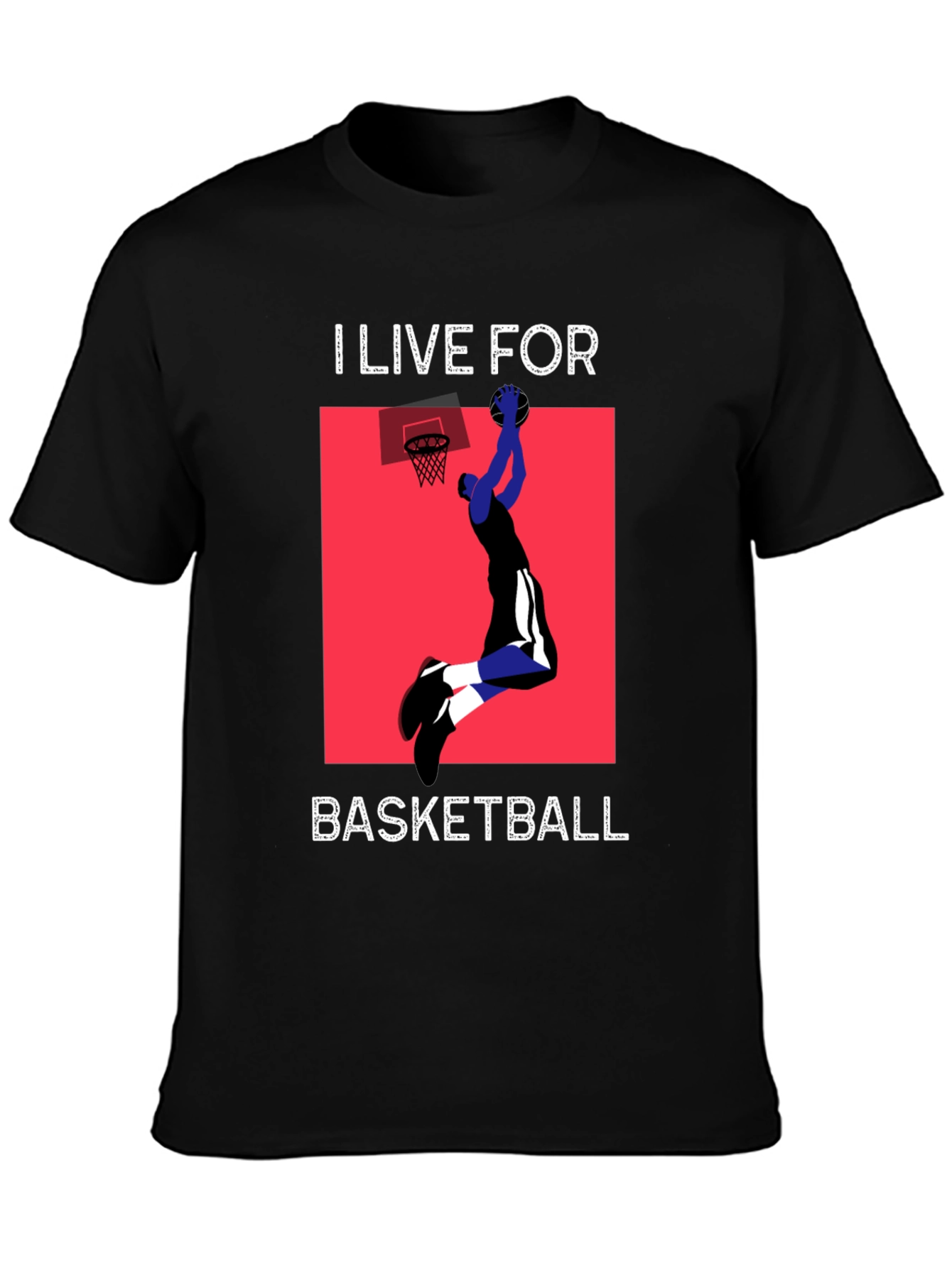 Black I Live For Basketball Black Graphic Tee view 3