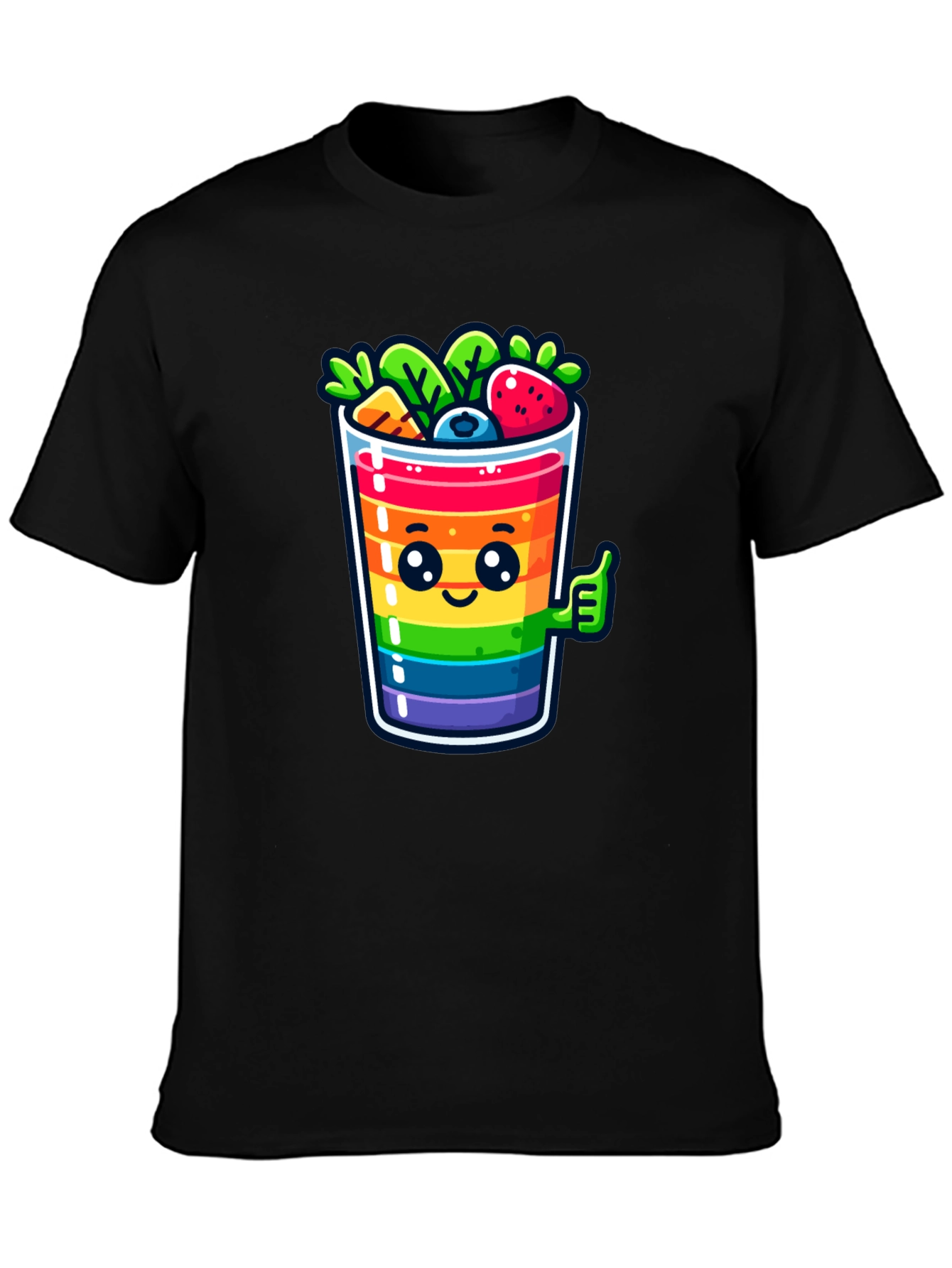 Black Rainbow Smoothie T-Shirt view 3
